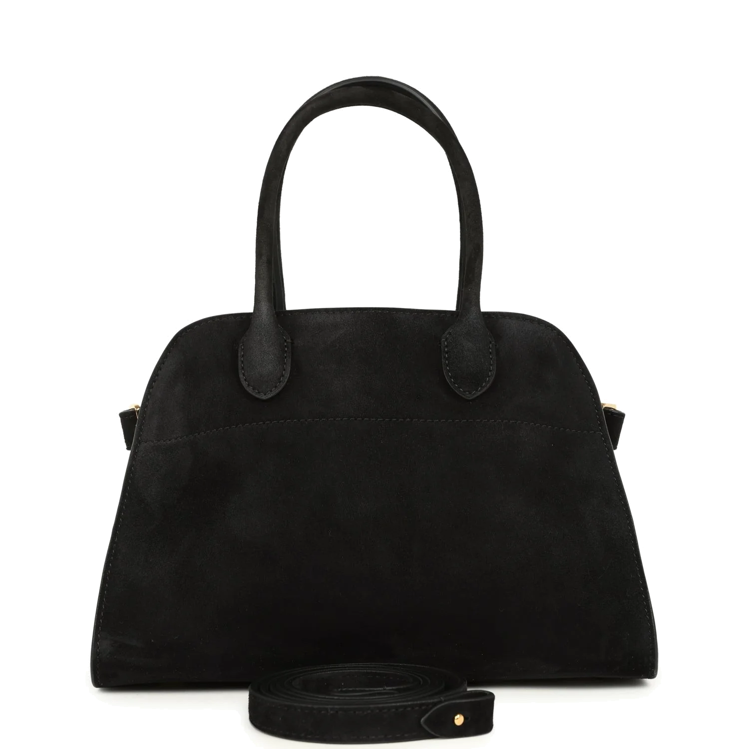 The Row Soft Margaux 10 Bag Black Suede