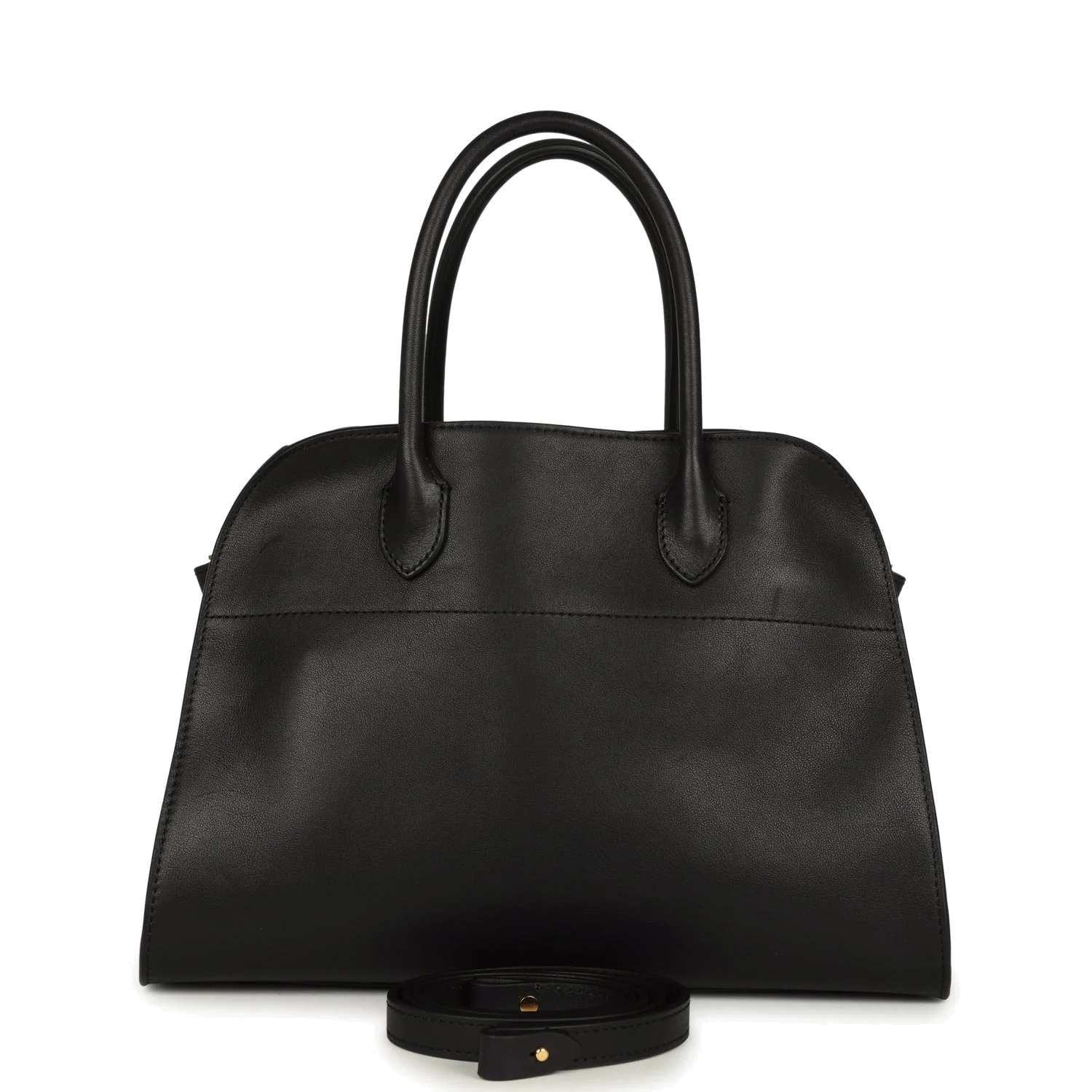 The Row Soft Margaux 12 Bag Black Saddle Leather — фото 2