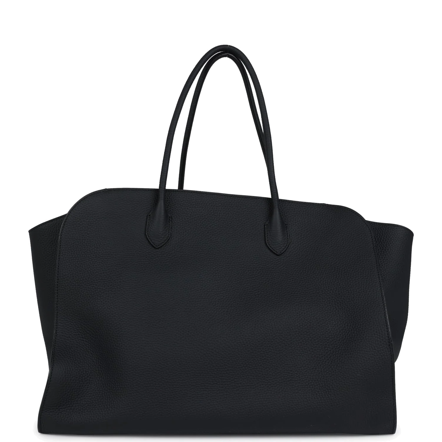 The Row Marlo Tote Bag Black Calfskin Leather