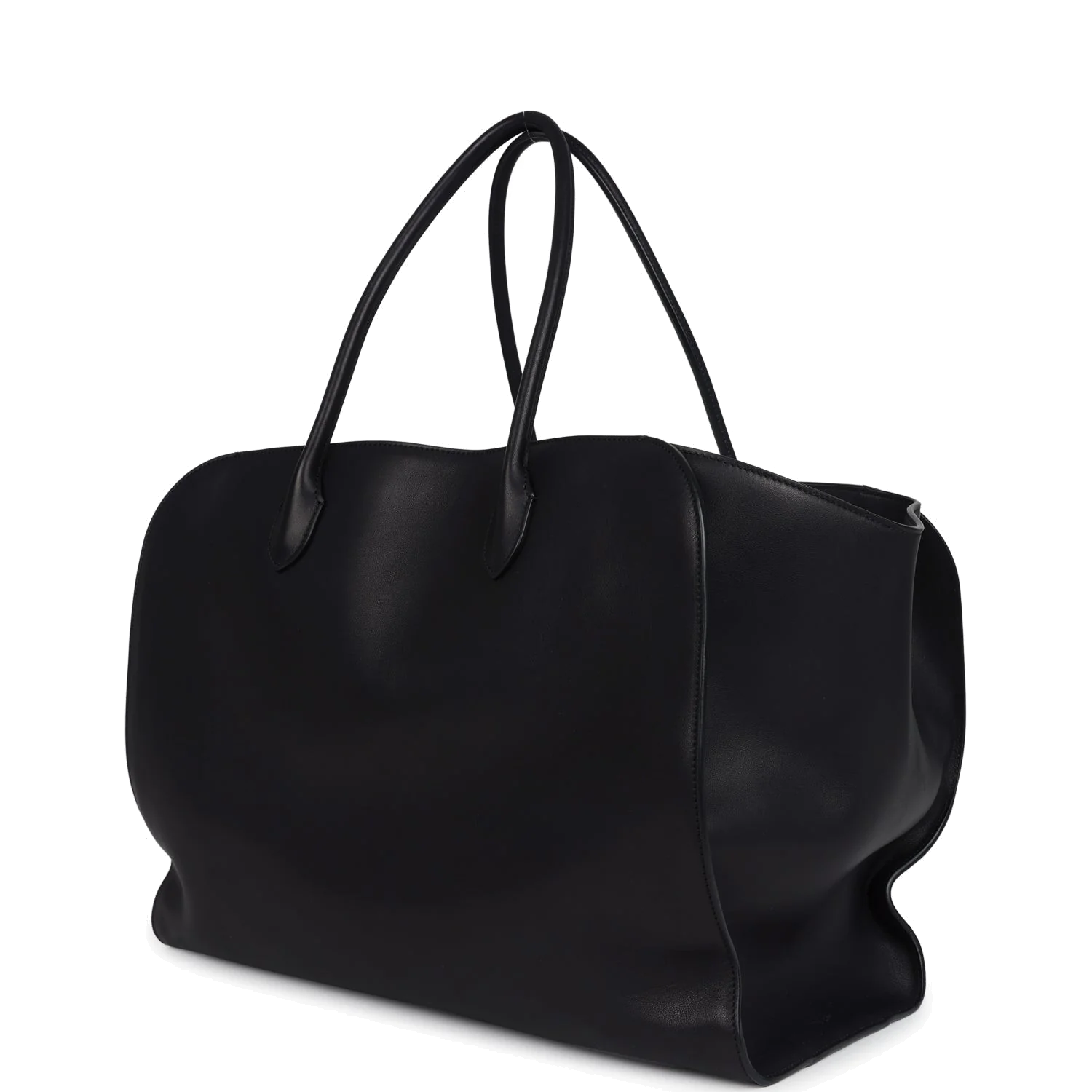 The Row Marlo Tote Bag Black Saddle Leather — фото 6