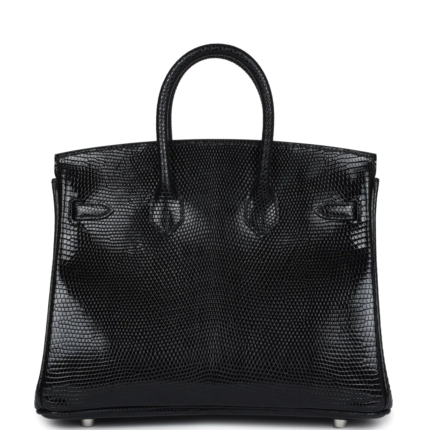 Hermes Birkin 25 Black Shiny Varanus Niloticus Lizard Palladium Hardware Черный глянцевый — фото 5