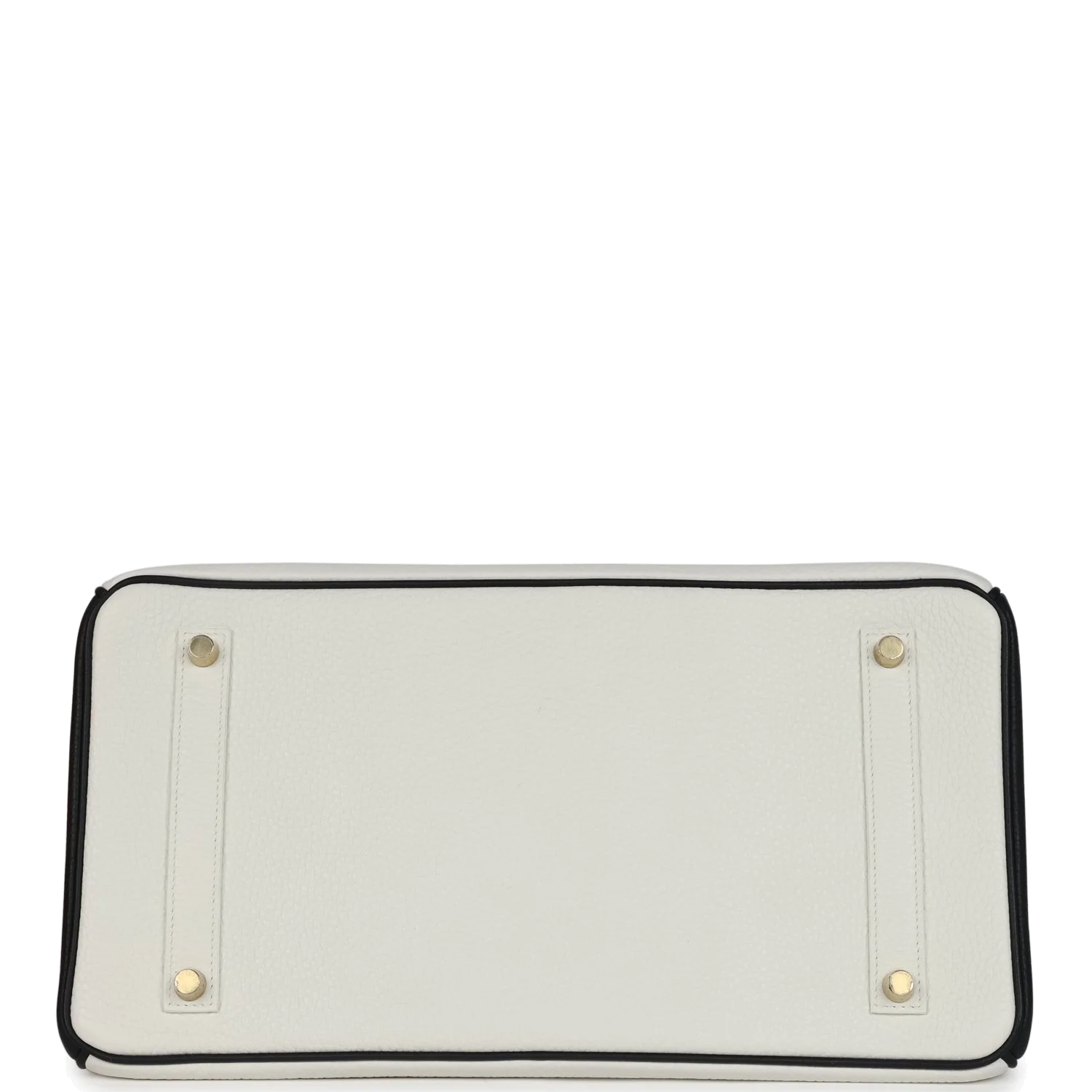 Hermes Special Order (HSS) Birkin 35 White and Black Clemence Brushed Gold Hardware Белый — фото 7