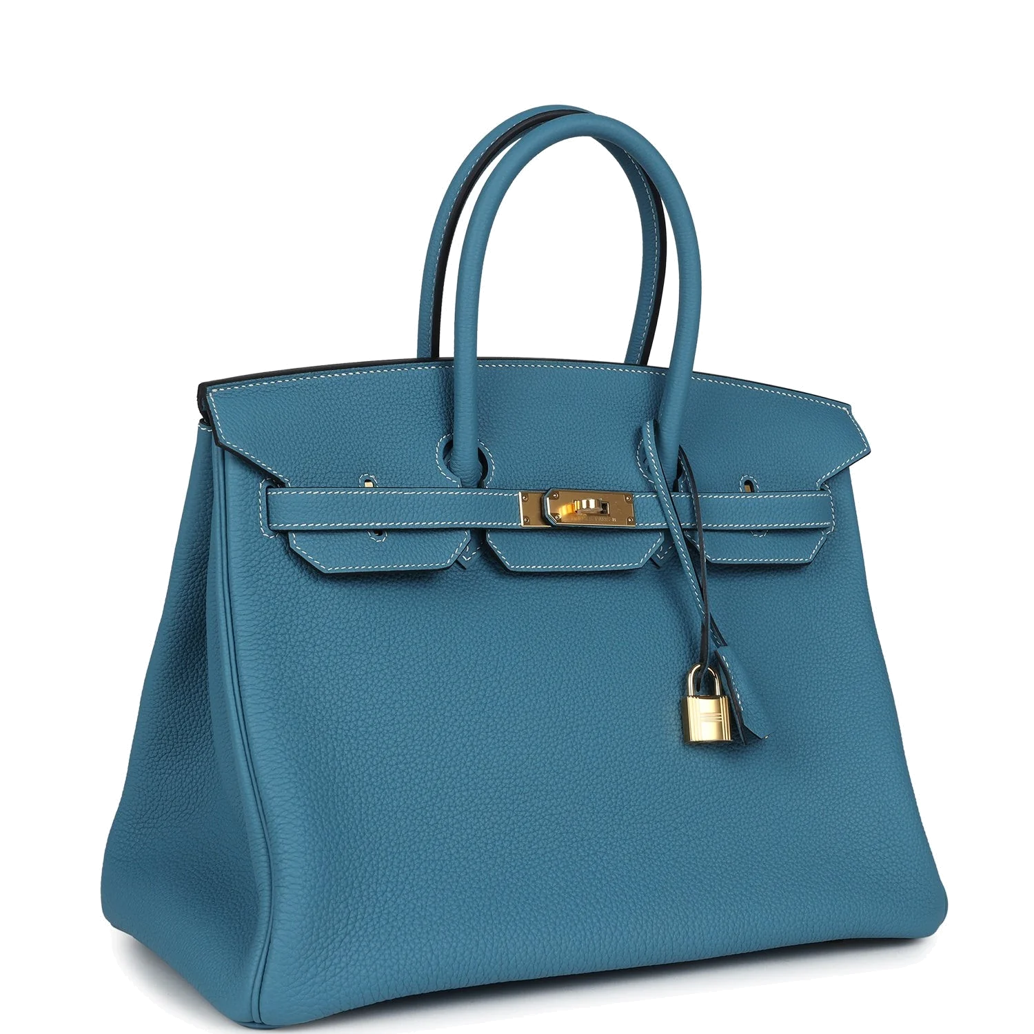 Hermes Birkin 35 Blue Jean Togo Gold Hardware Голубой джинс — фото 3