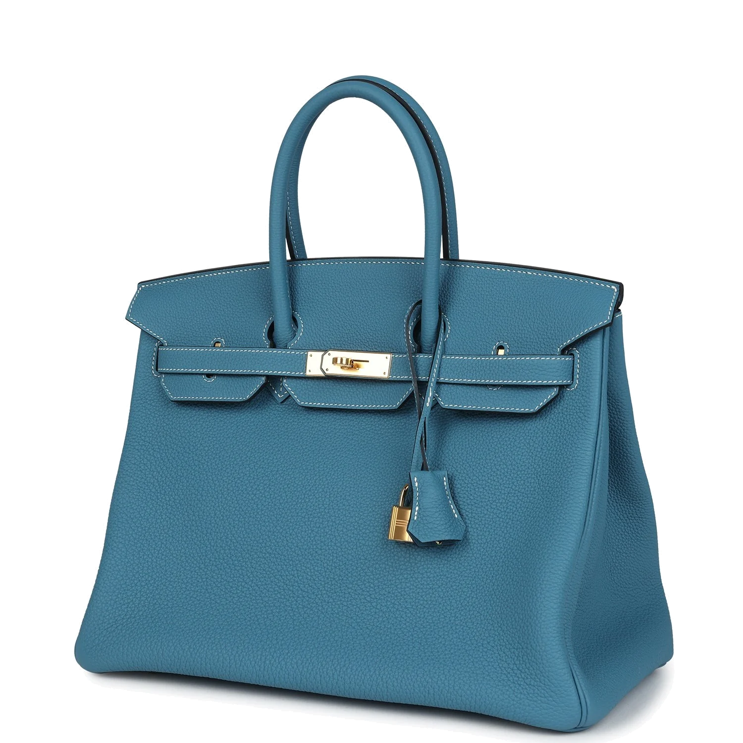 Hermes Birkin 35 Blue Jean Togo Gold Hardware Голубой джинс — фото 4