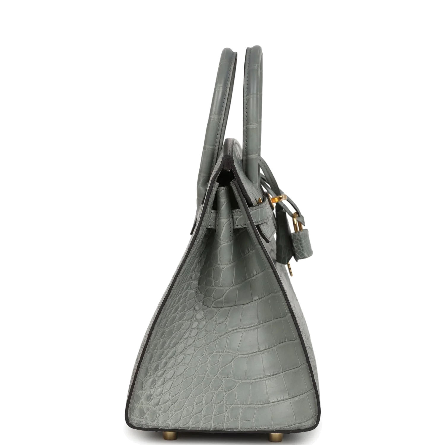 Hermes Birkin Sellier 25 Gris Ciment Matte Alligator Gold Hardware — фото 4