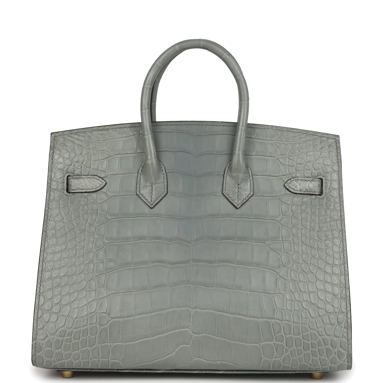 Hermes Birkin Sellier 25 Gris Ciment Matte Alligator Gold Hardware — фото 5