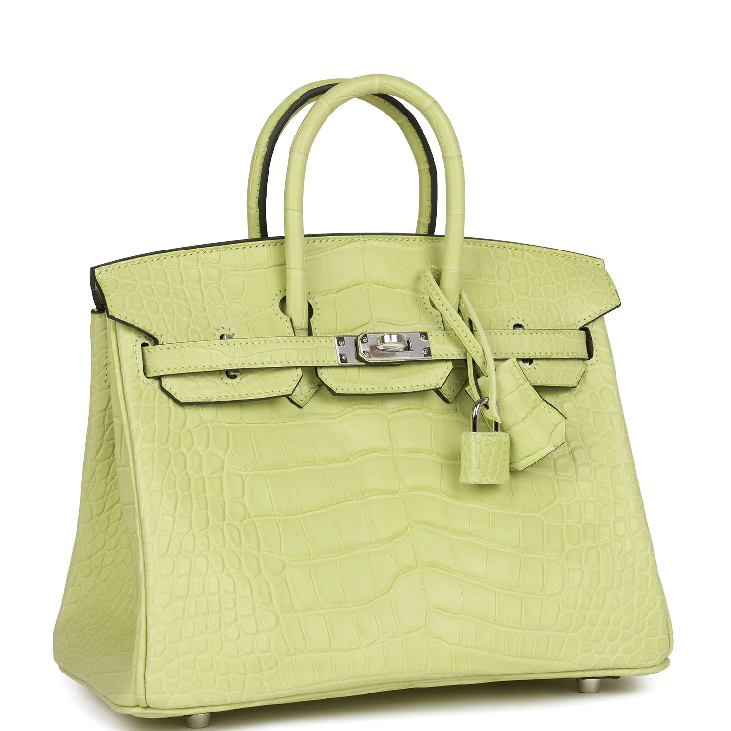 Hermes Birkin 25 Jaune Bourgeon Matte Alligator Palladium Hardware Желтый Буржон — фото 3