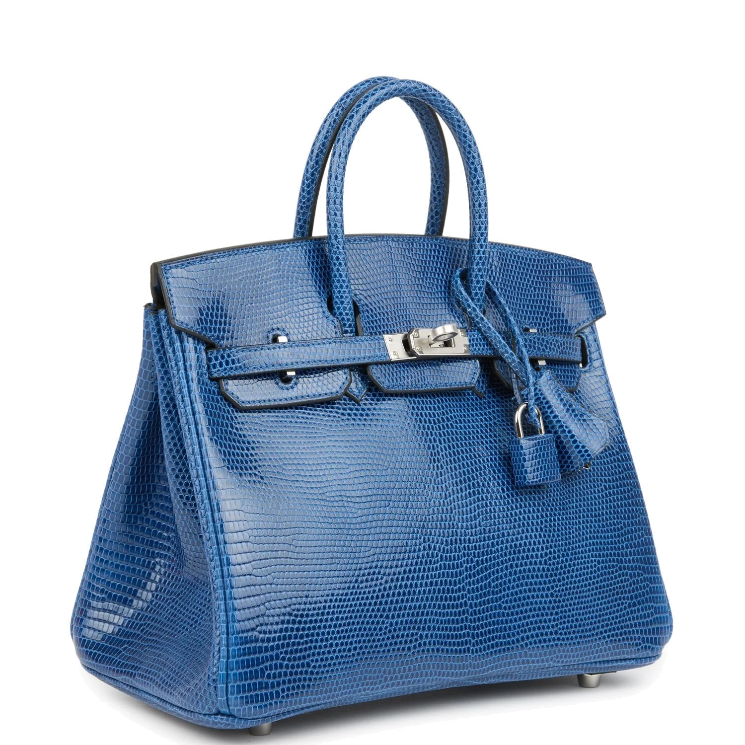 Hermes Birkin 25 Bleu Saphir Niloticus Lizard Palladium Hardware Синий сапфир — фото 3