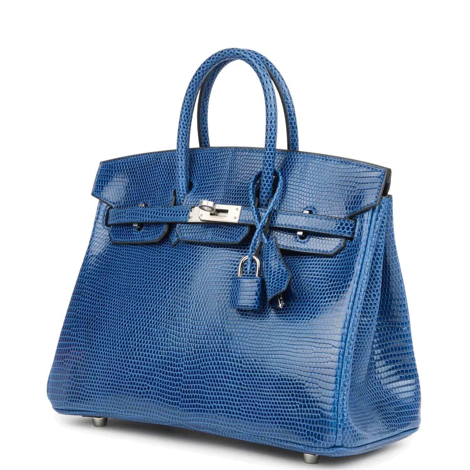 Hermes Birkin 25 Bleu Saphir Niloticus Lizard Palladium Hardware Синий сапфир — фото 6