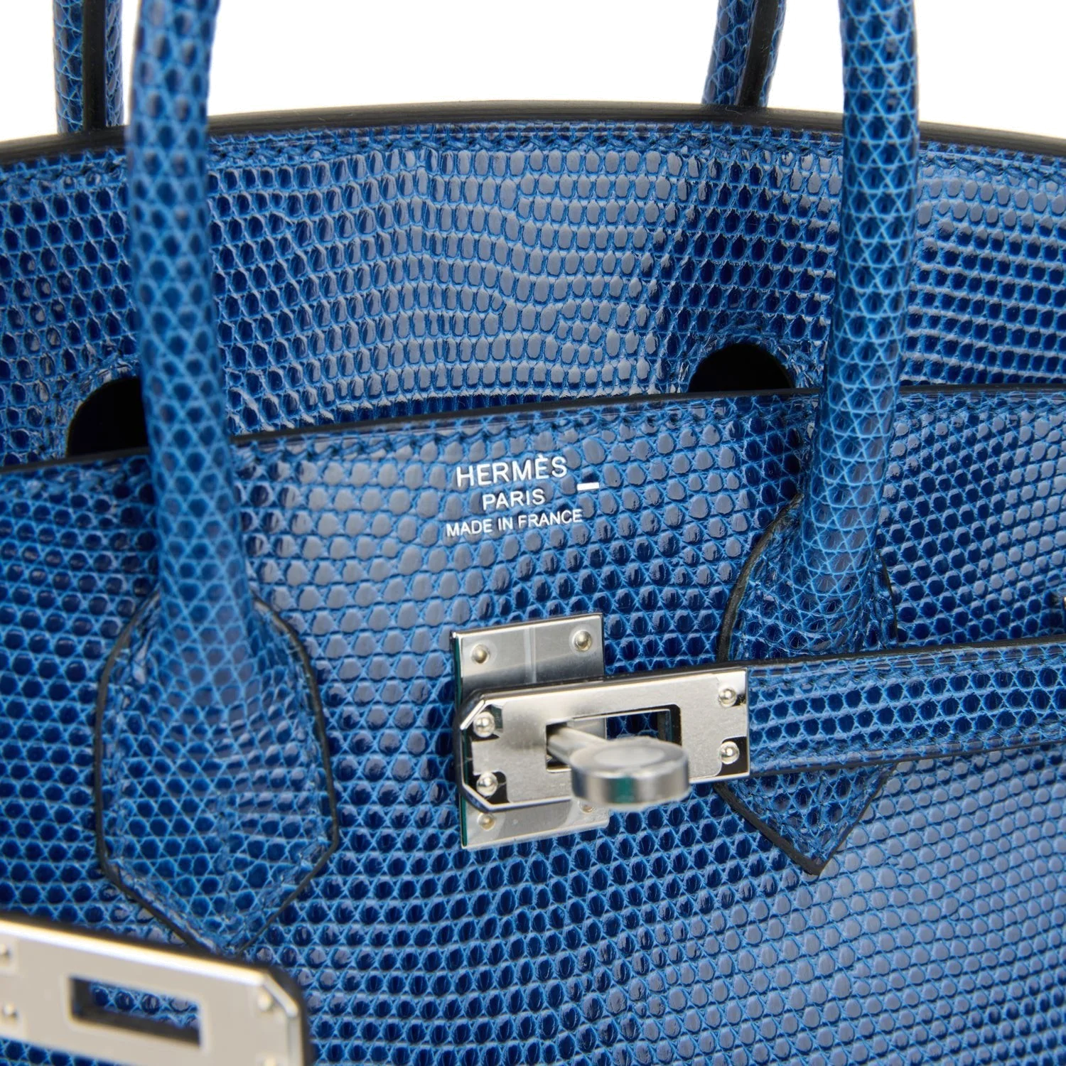 Hermes Birkin 25 Bleu Saphir Niloticus Lizard Palladium Hardware Синий сапфир — фото 8