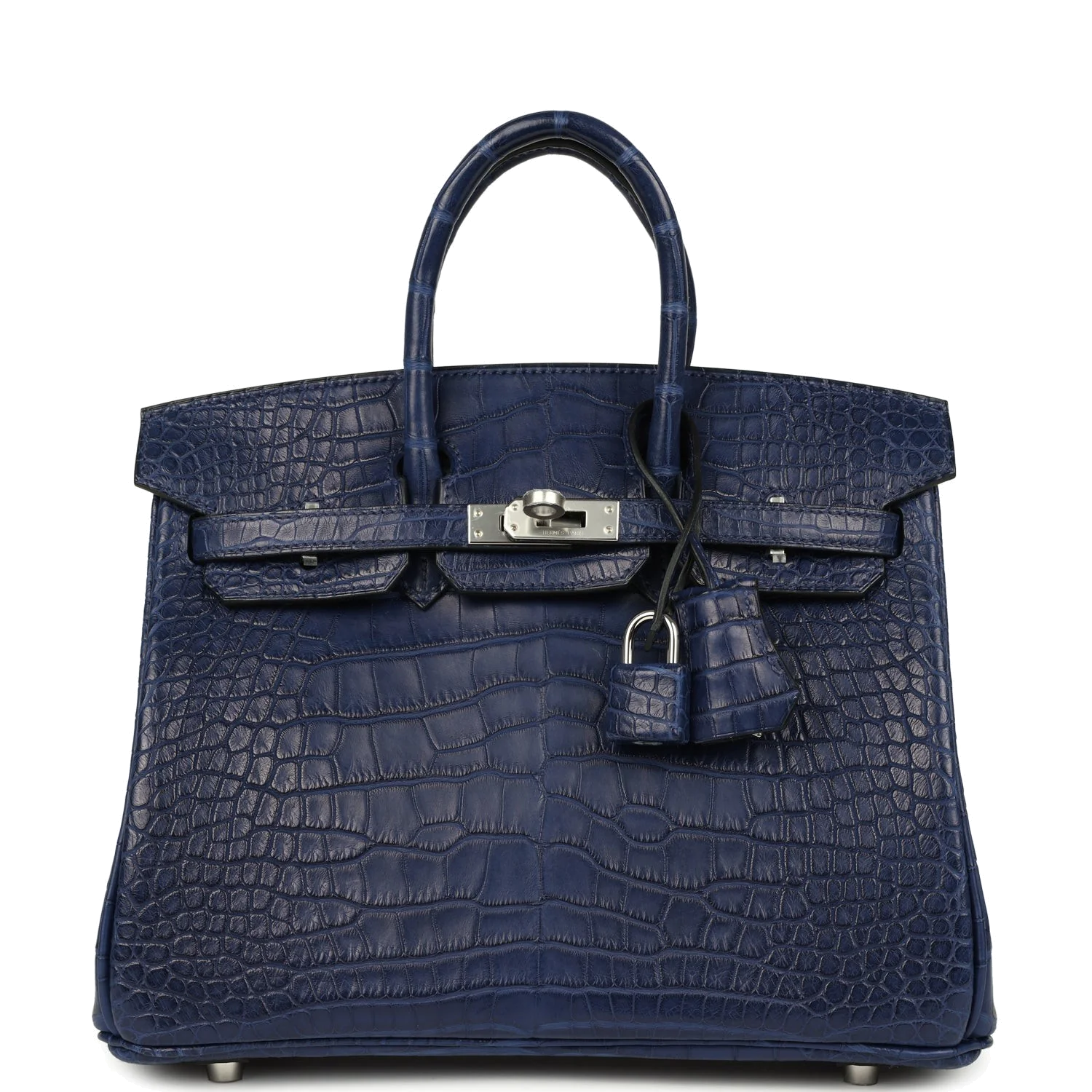 Hermes Birkin 25 Bleu Saphir Matte Alligator Palladium Hardware Синий сапфир — фото 2