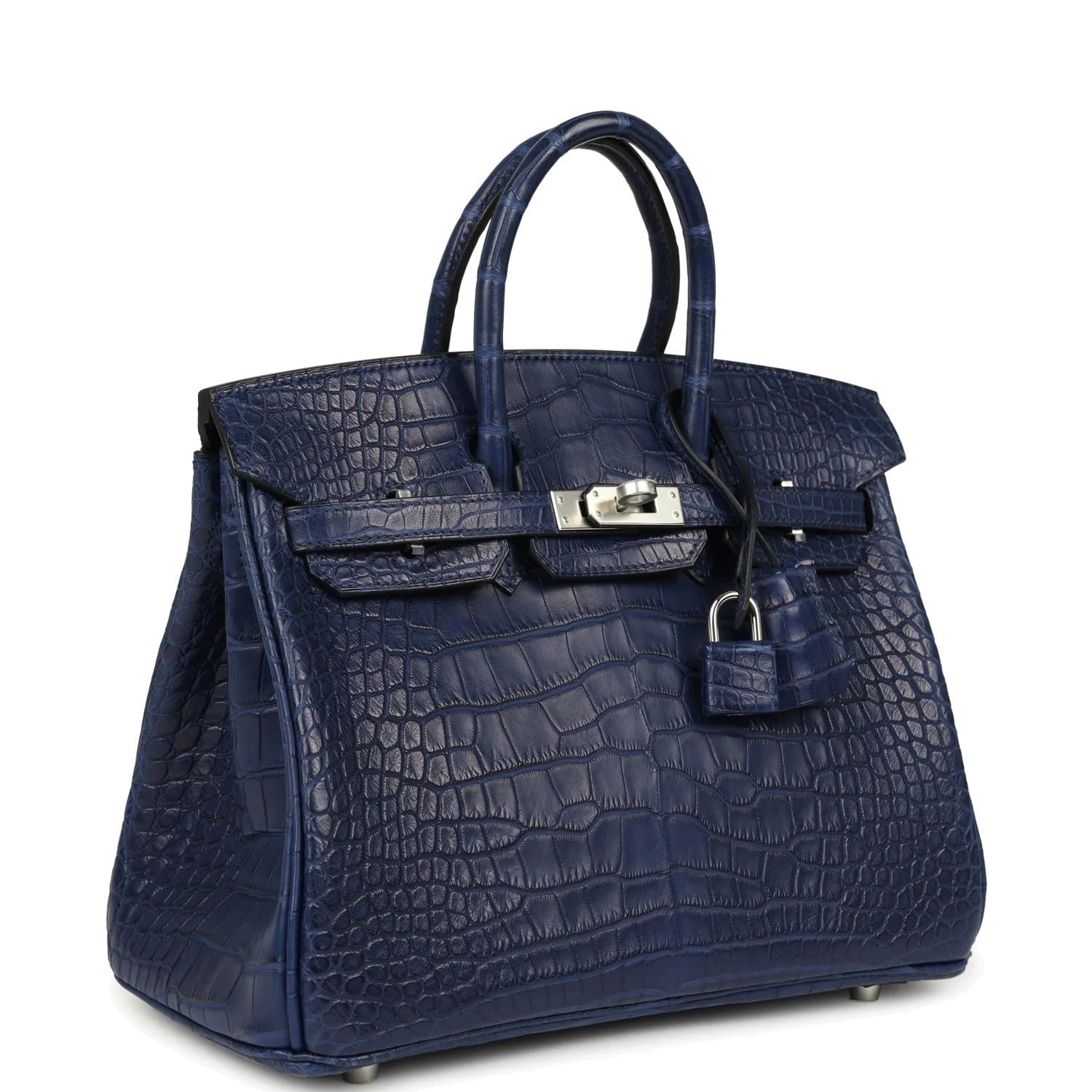 Hermes Birkin 25 Bleu Saphir Matte Alligator Palladium Hardware Синий сапфир — фото 3