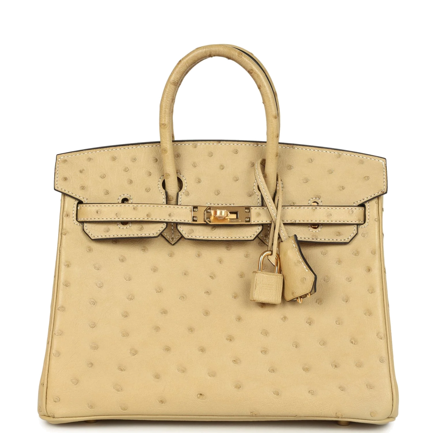 Hermes Birkin 25 Trench Ostrich Gold Hardware Тренч страус — фото 2