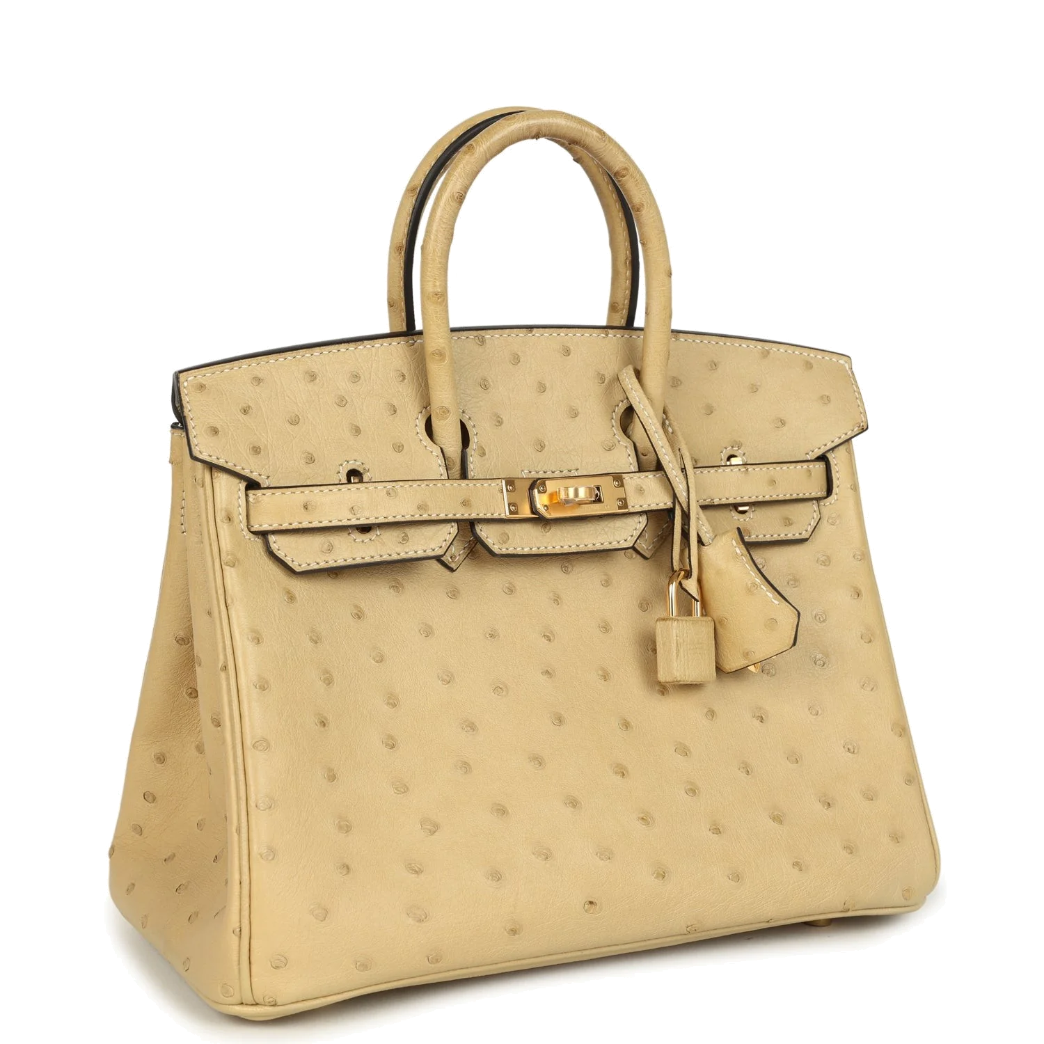 Hermes Birkin 25 Trench Ostrich Gold Hardware Тренч страус — фото 3