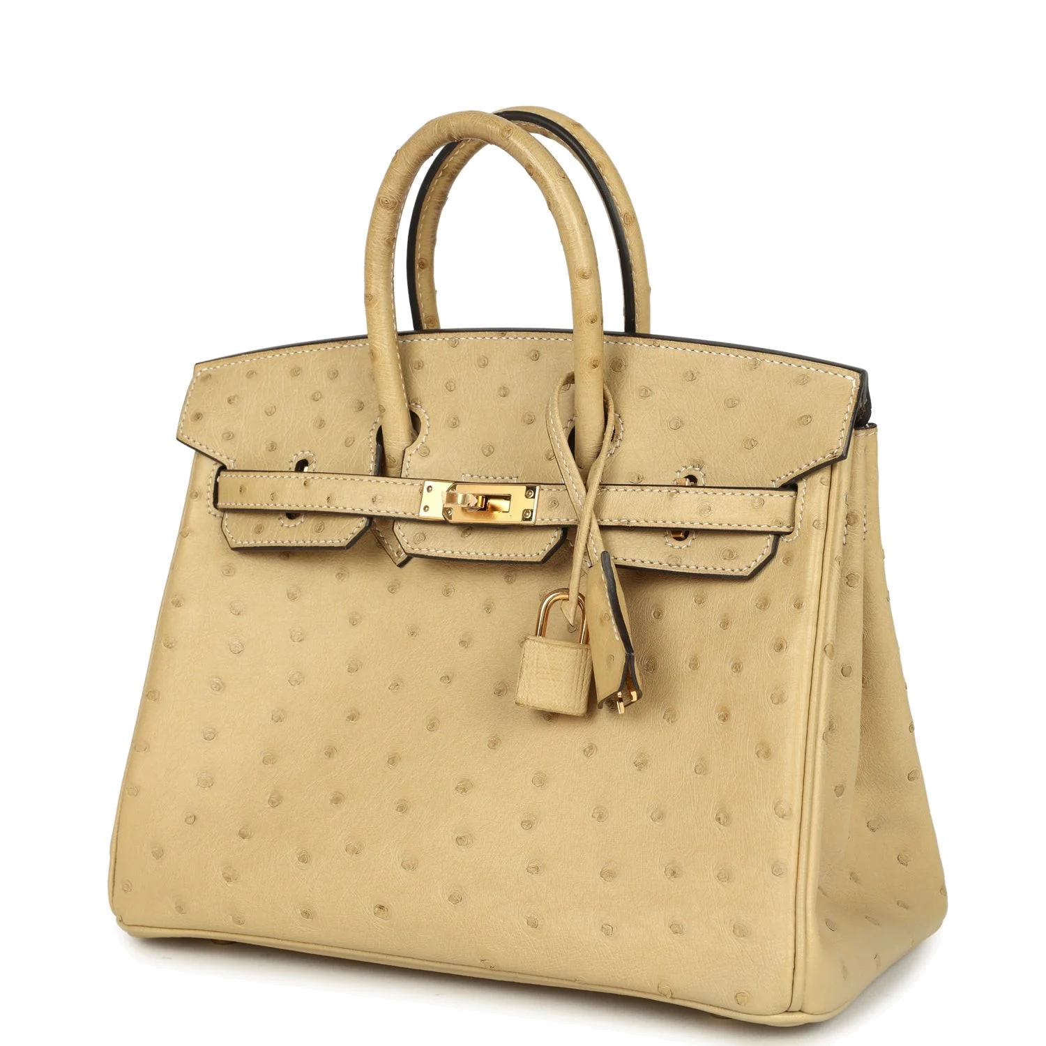 Hermes Birkin 25 Trench Ostrich Gold Hardware Тренч страус — фото 6