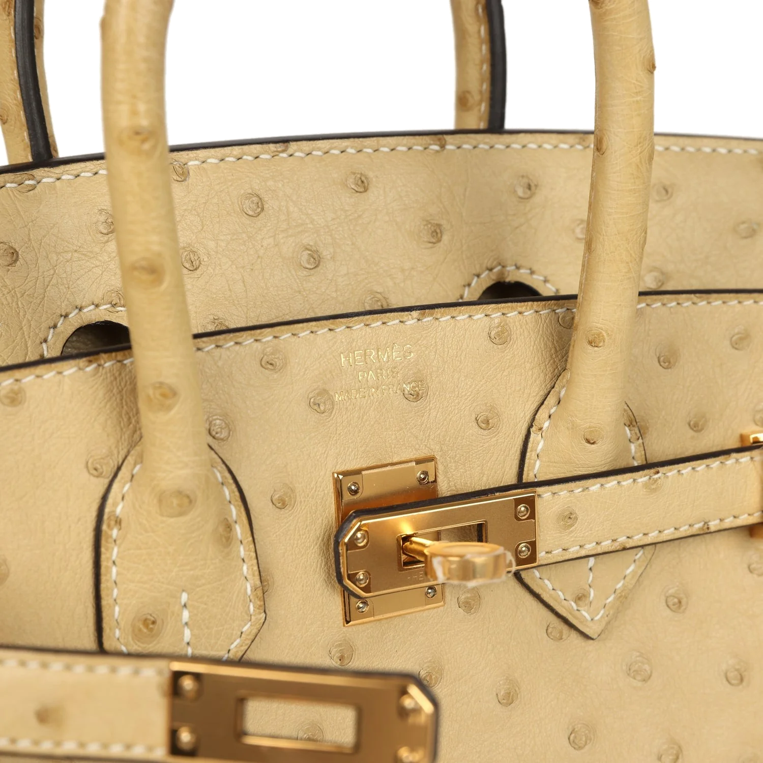 Hermes Birkin 25 Trench Ostrich Gold Hardware Тренч страус — фото 8