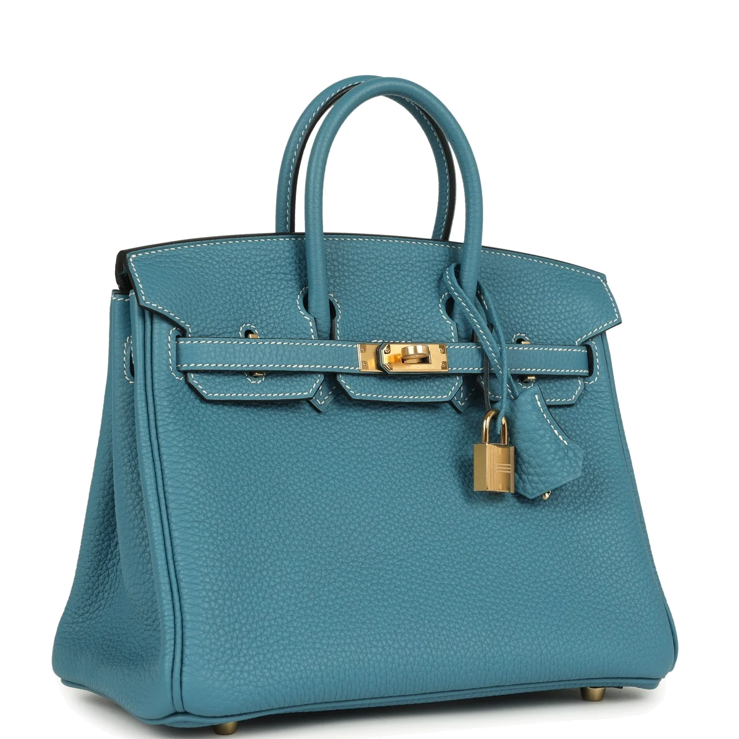 Hermes Birkin 25 Blue Jean Togo Gold Hardware Голубой джинс — фото 3