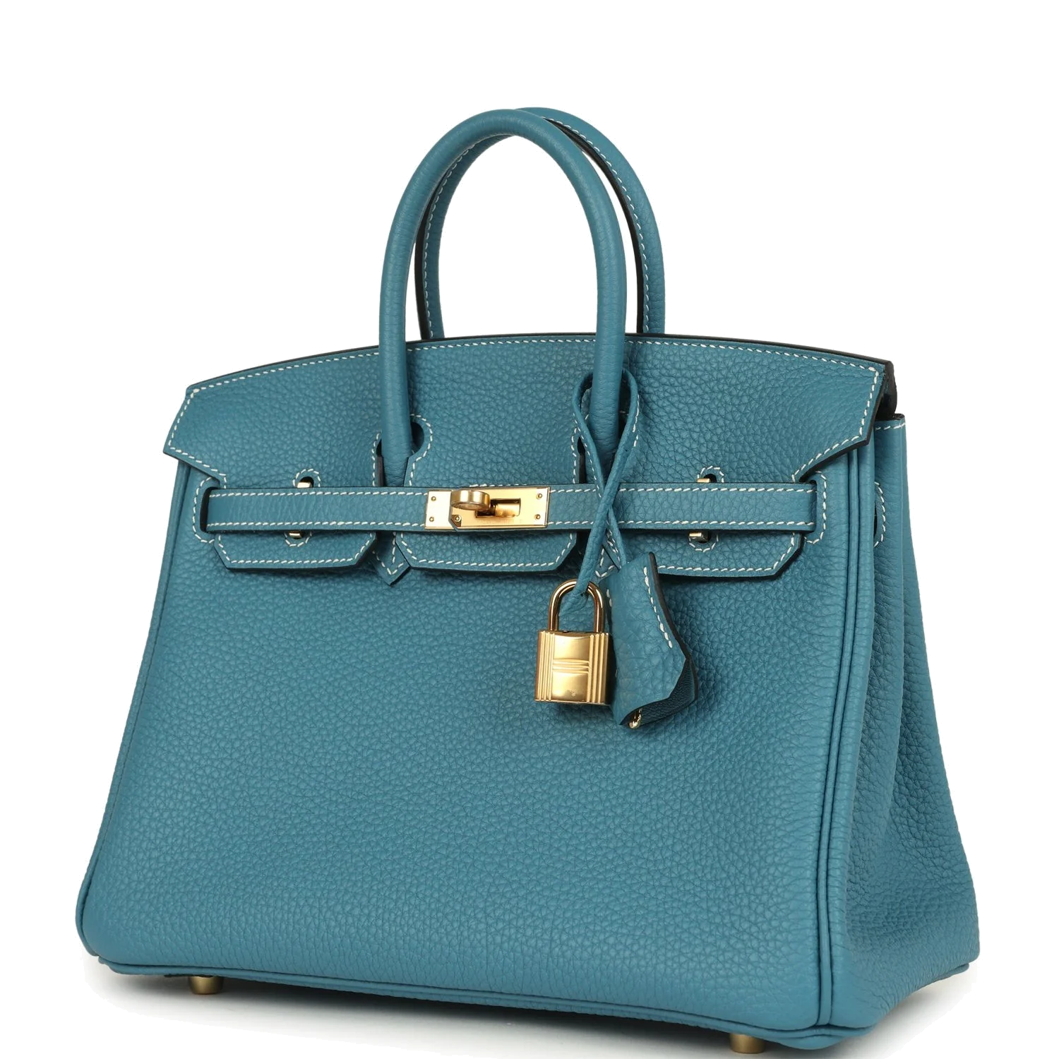 Hermes Birkin 25 Blue Jean Togo Gold Hardware Голубой джинс — фото 6