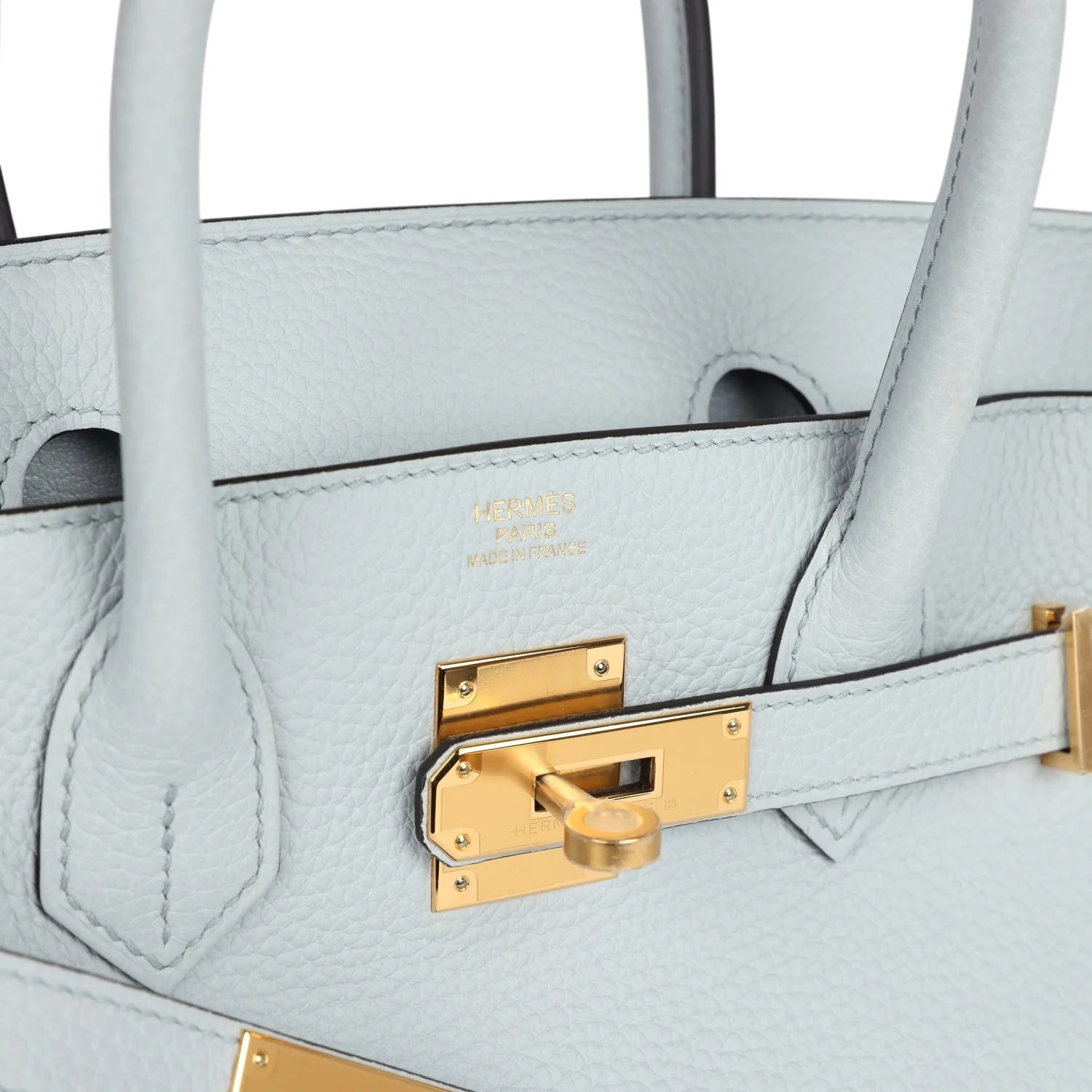 Hermes Birkin 30 Bleu Pale Togo Gold Hardware Синий бледный — фото 8