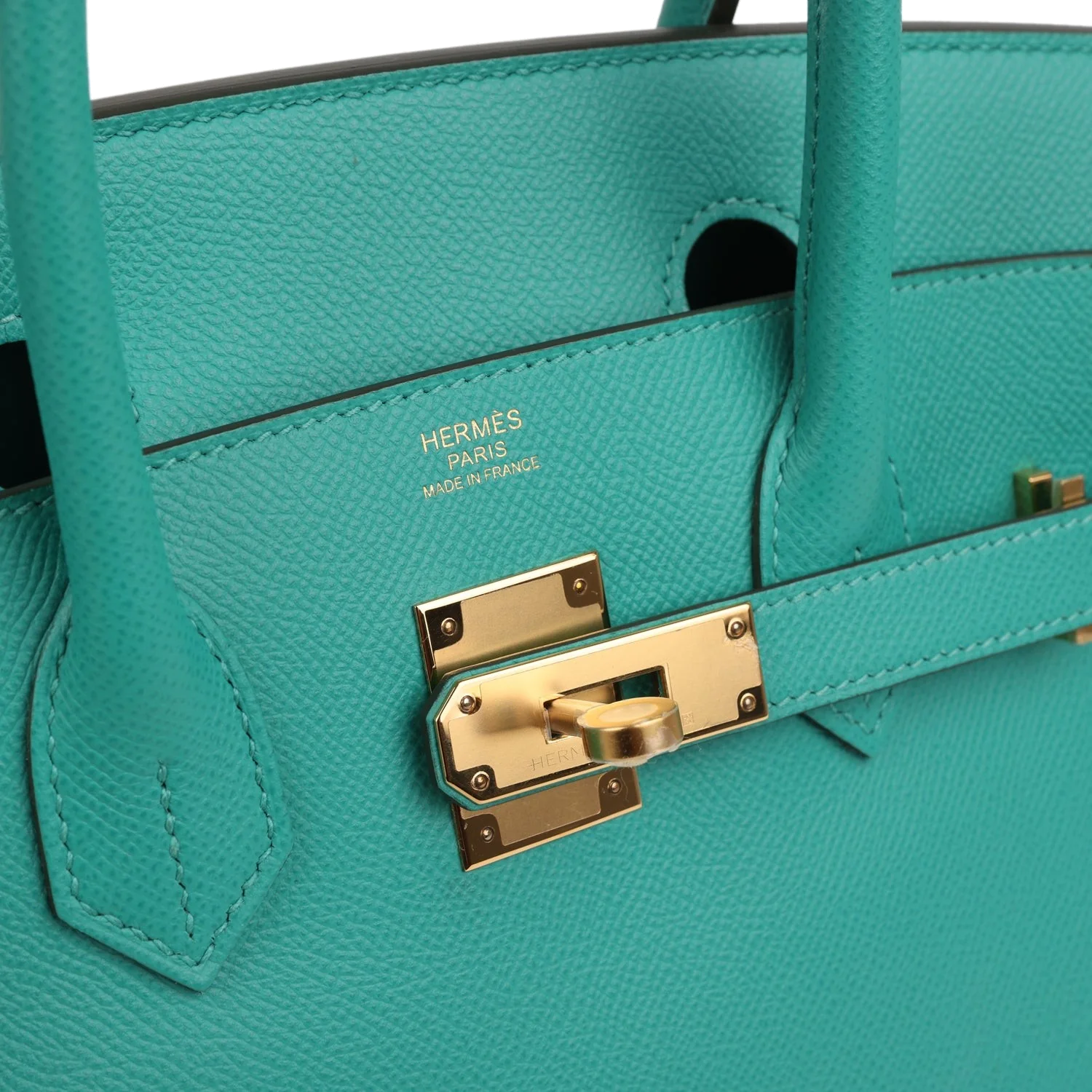 Hermes Birkin 30 Vert Verone Epsom Gold Hardware Зеленый Верон — фото 8