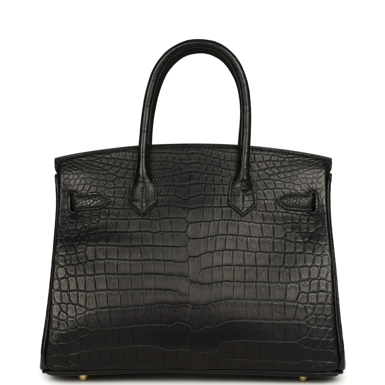 Hermes Birkin 30 Black Matte Porosus Crocodile Gold Hardware Черный матовый — фото 5