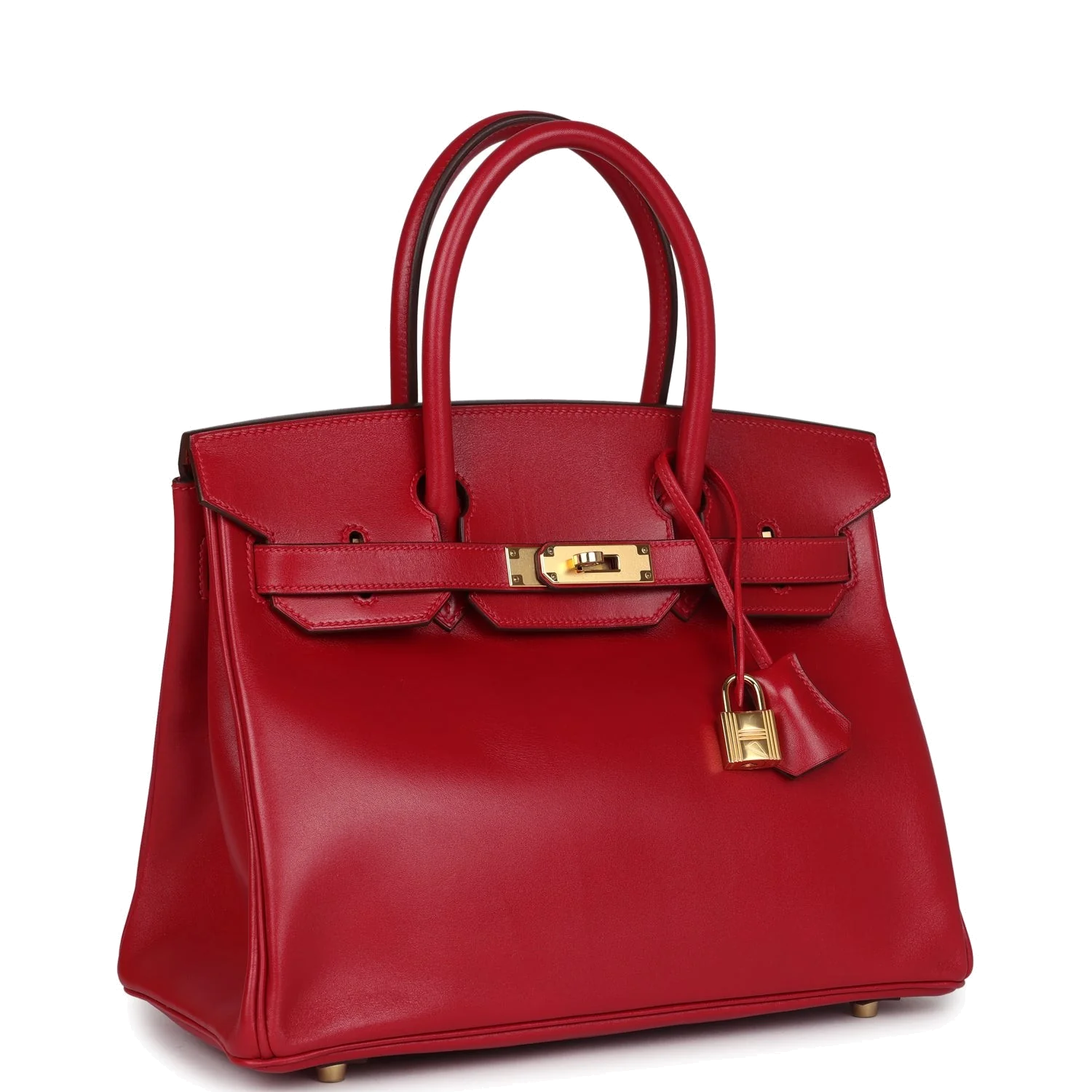 Hermes Birkin 30 Rouge Vif Tadelakt Gold Hardware Красный яркий — фото 3
