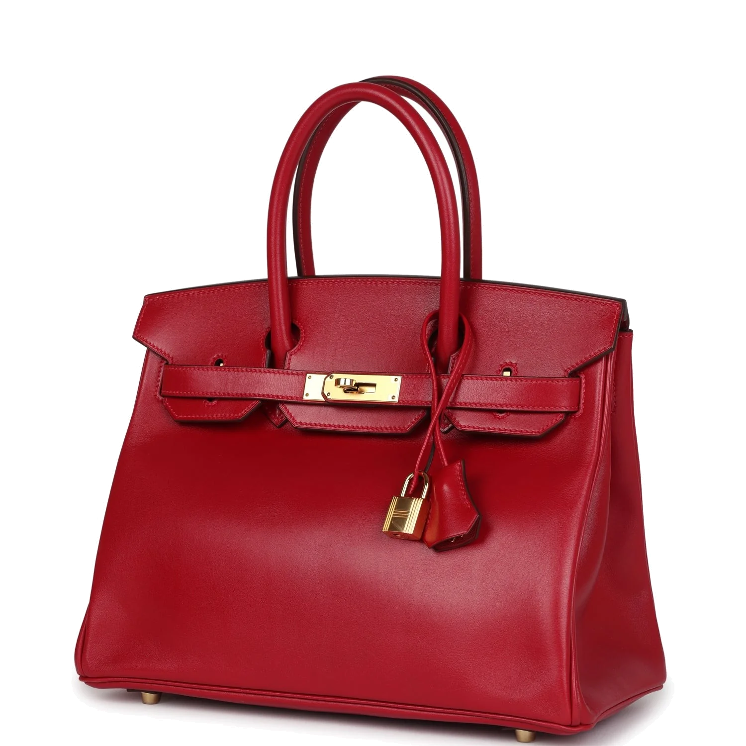 Hermes Birkin 30 Rouge Vif Tadelakt Gold Hardware Красный яркий — фото 6