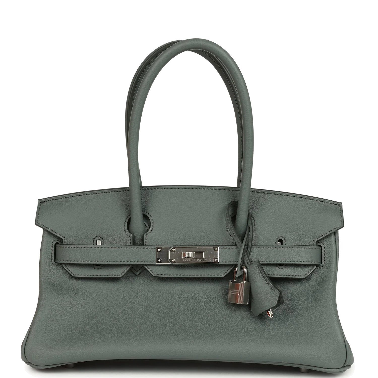 Hermes Shoulder Birkin Light 29 Vert Amande Evercolor Palladium Hardware — фото 2