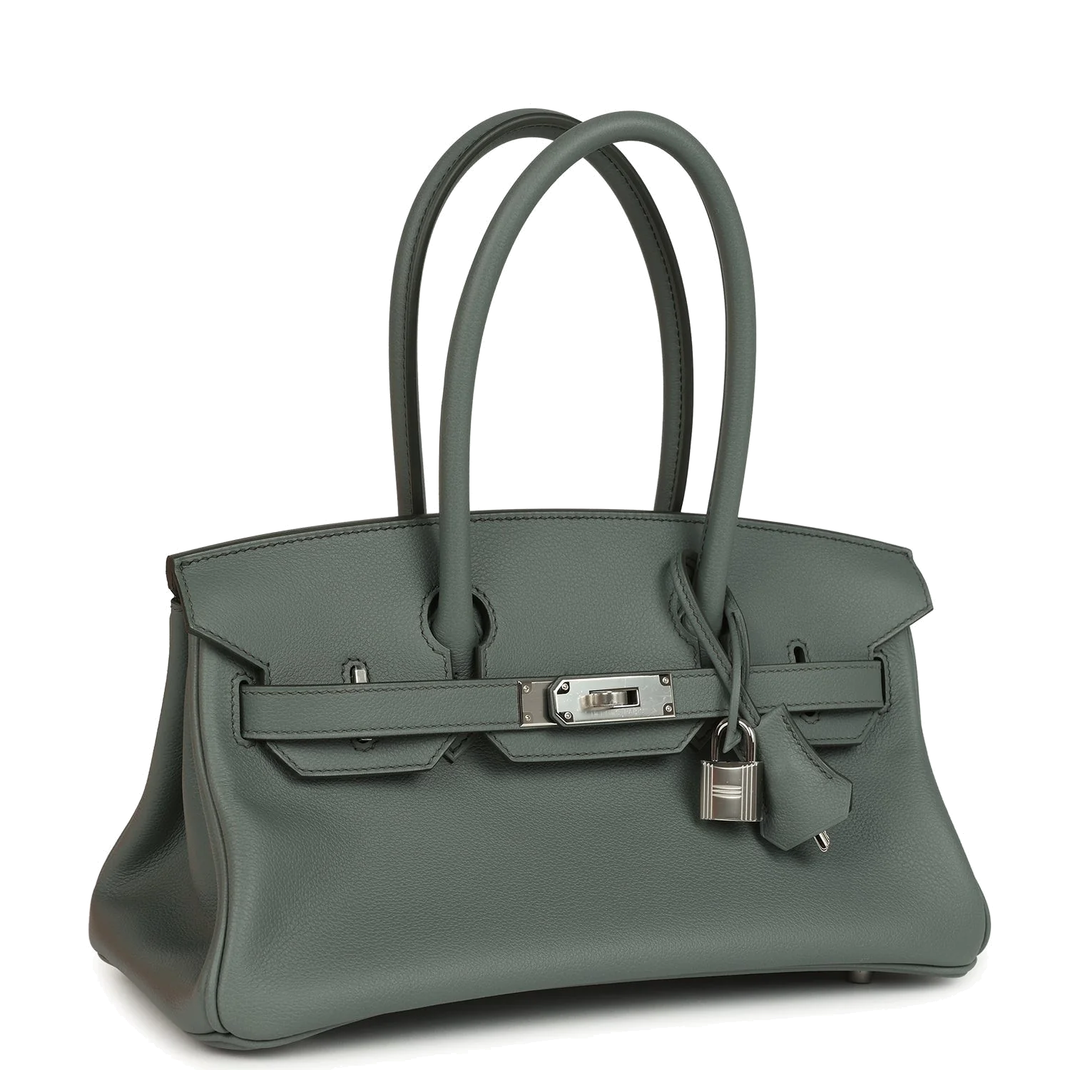 Hermes Shoulder Birkin Light 29 Vert Amande Evercolor Palladium Hardware — фото 3