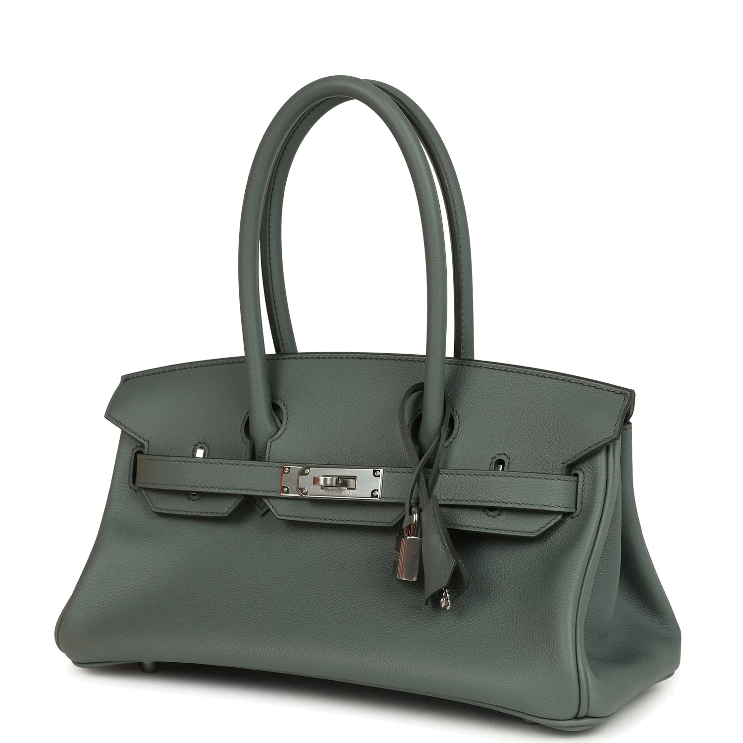 Hermes Shoulder Birkin Light 29 Vert Amande Evercolor Palladium Hardware — фото 6