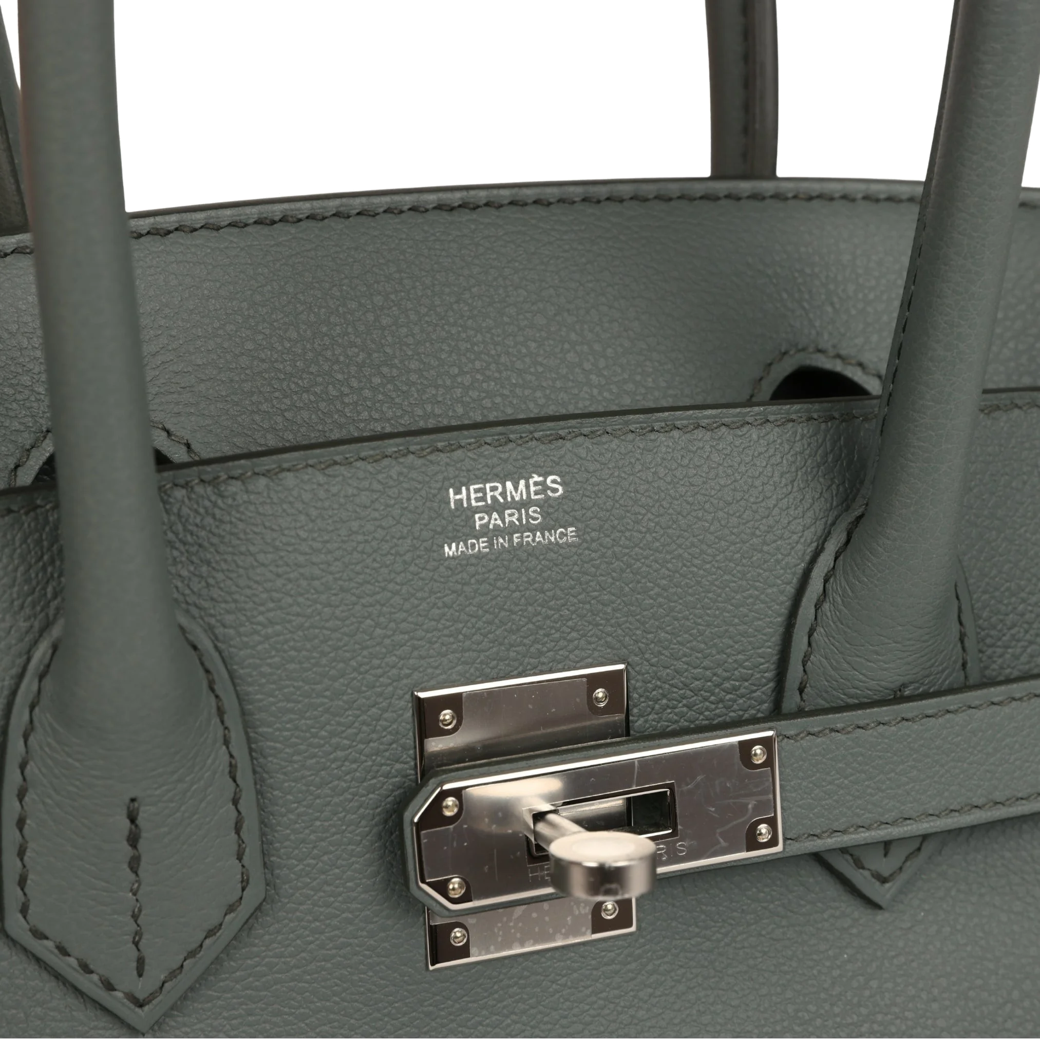 Hermes Shoulder Birkin Light 29 Vert Amande Evercolor Palladium Hardware — фото 8