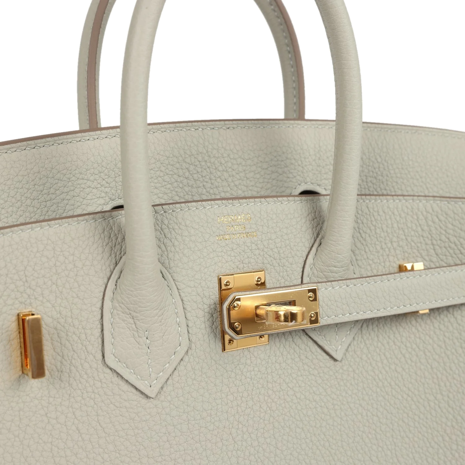 Hermes Birkin 25 Gris Perle Togo Gold Hardware Серый жемчужный — фото 8