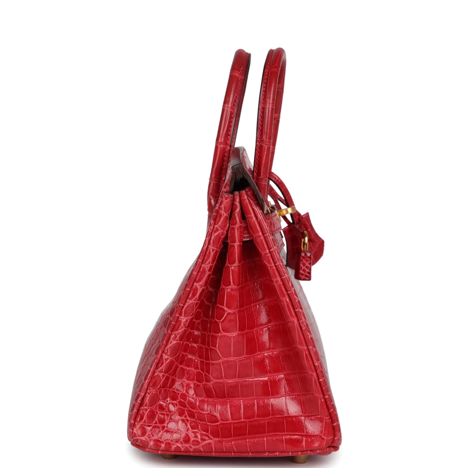 Hermes Birkin 25 Braise Shiny Porosus Crocodile Gold Hardware Брез глянцевый — фото 4