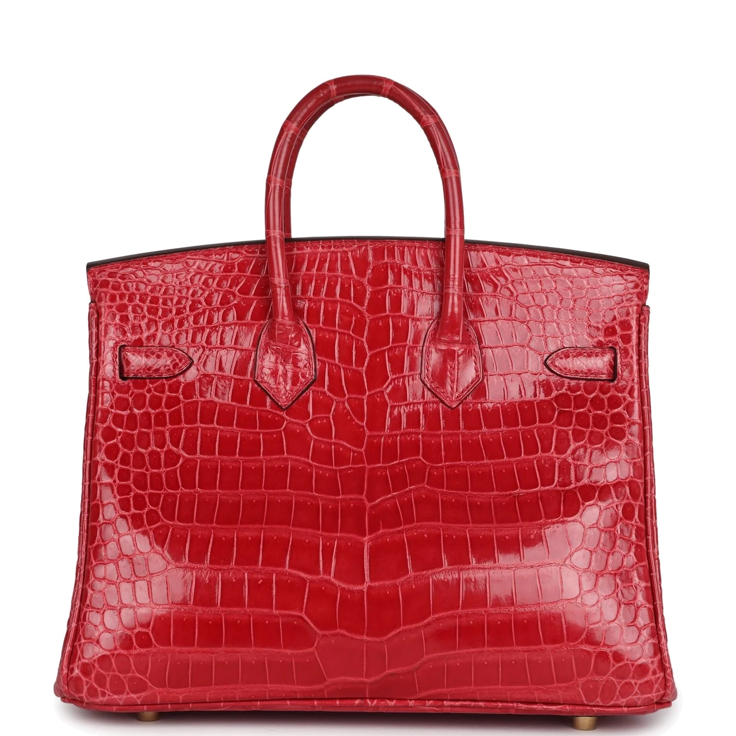 Hermes Birkin 25 Braise Shiny Porosus Crocodile Gold Hardware Брез глянцевый — фото 5