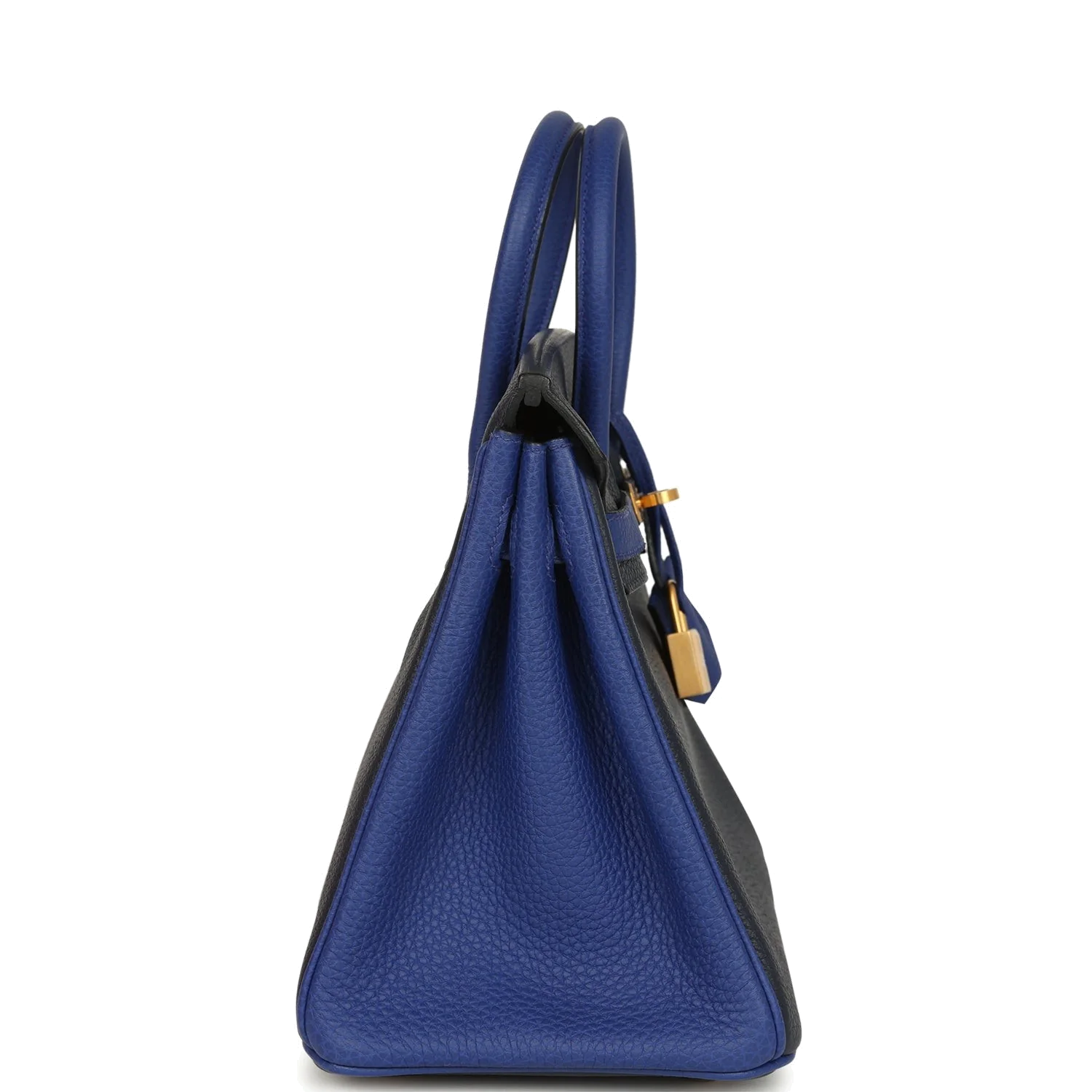 Hermes Special Order (HSS) Birkin 25 Bi-Color Bleu Nuit and Bleu Electric Togo Brushed Gold Hardware Би — фото 4