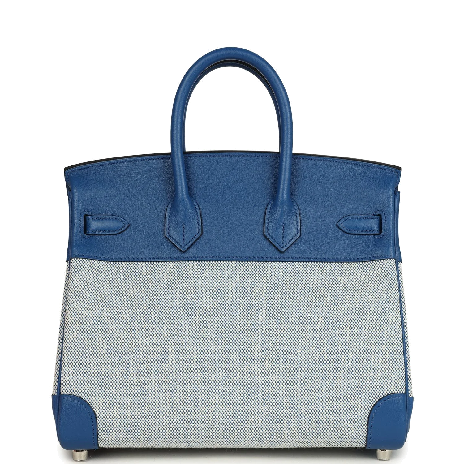Hermes Birkin 25 Bleu France Swift and Bleu Bill-Ecru Toile H Canvas Palladium Hardware Синий Франс — фото 5