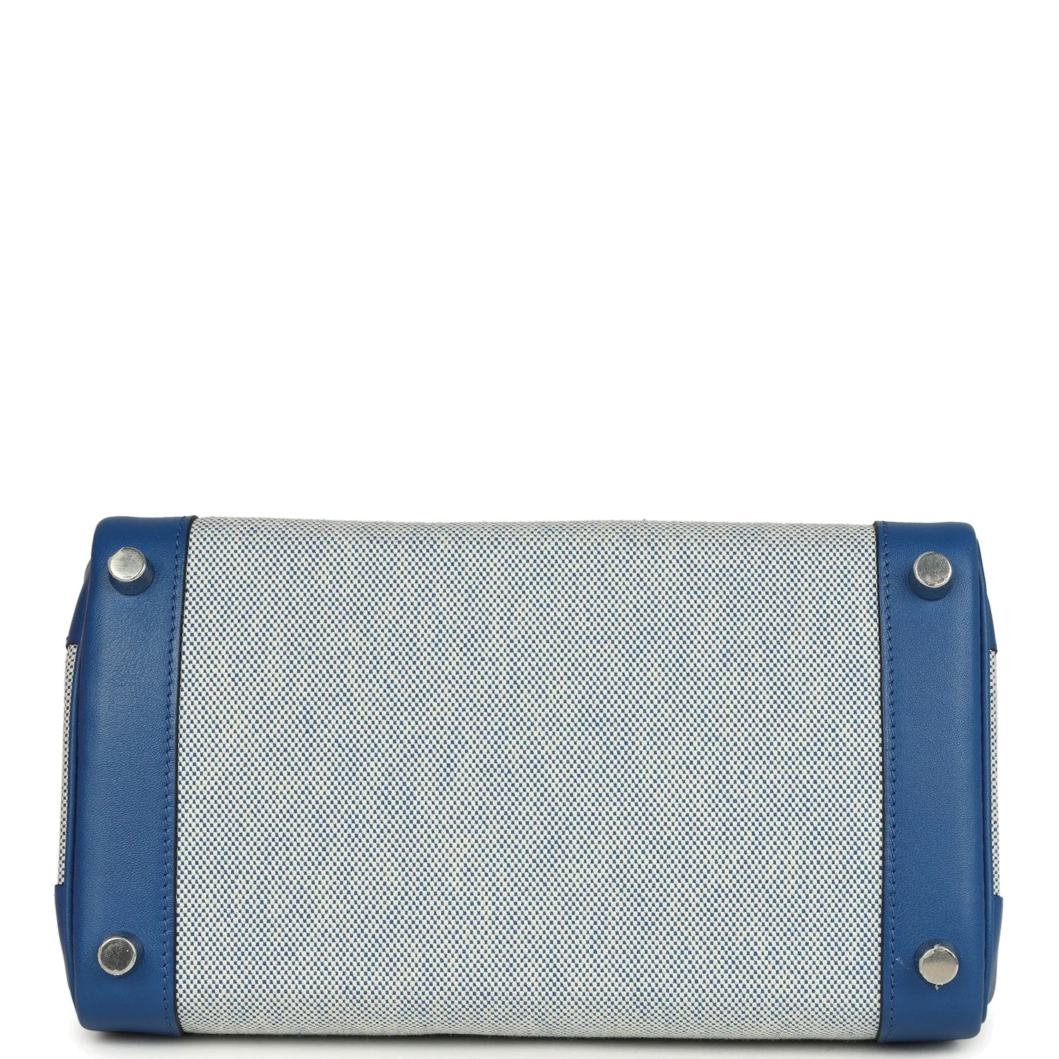Hermes Birkin 25 Bleu France Swift and Bleu Bill-Ecru Toile H Canvas Palladium Hardware Синий Франс — фото 7