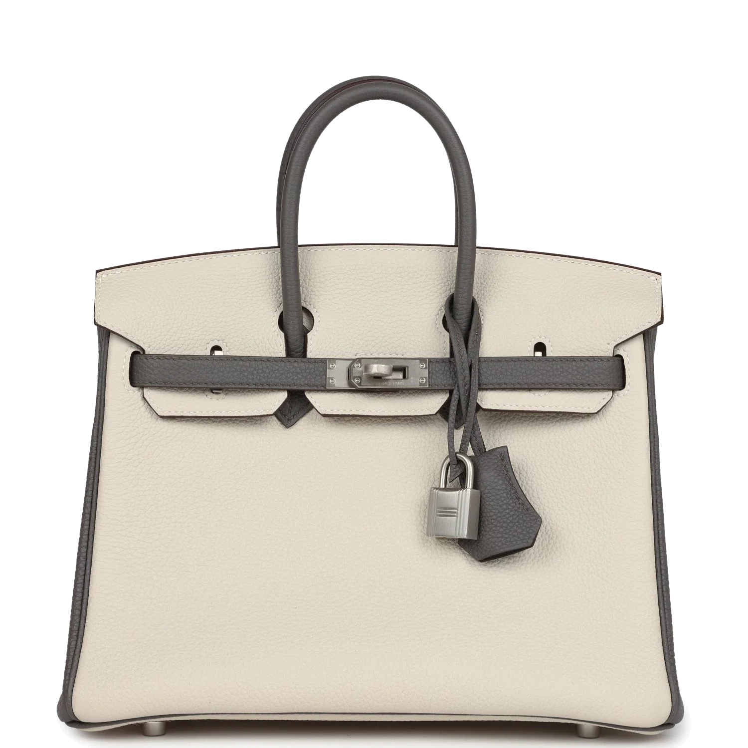 Hermes Special Order (HSS) Birkin 25 Beton and Etain Togo Brushed Palladium Hardware Бетон — фото 2