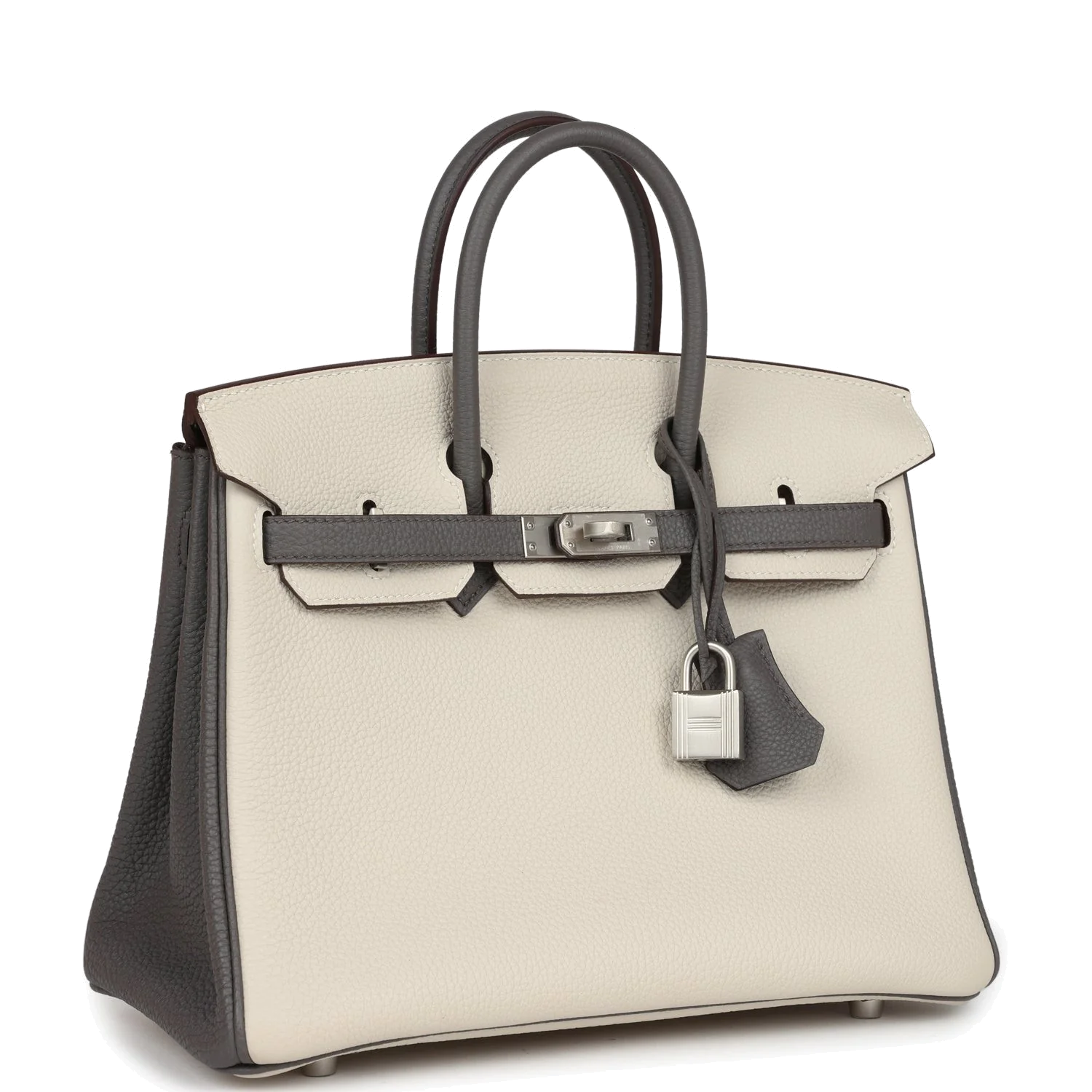 Hermes Special Order (HSS) Birkin 25 Beton and Etain Togo Brushed Palladium Hardware Бетон — фото 3