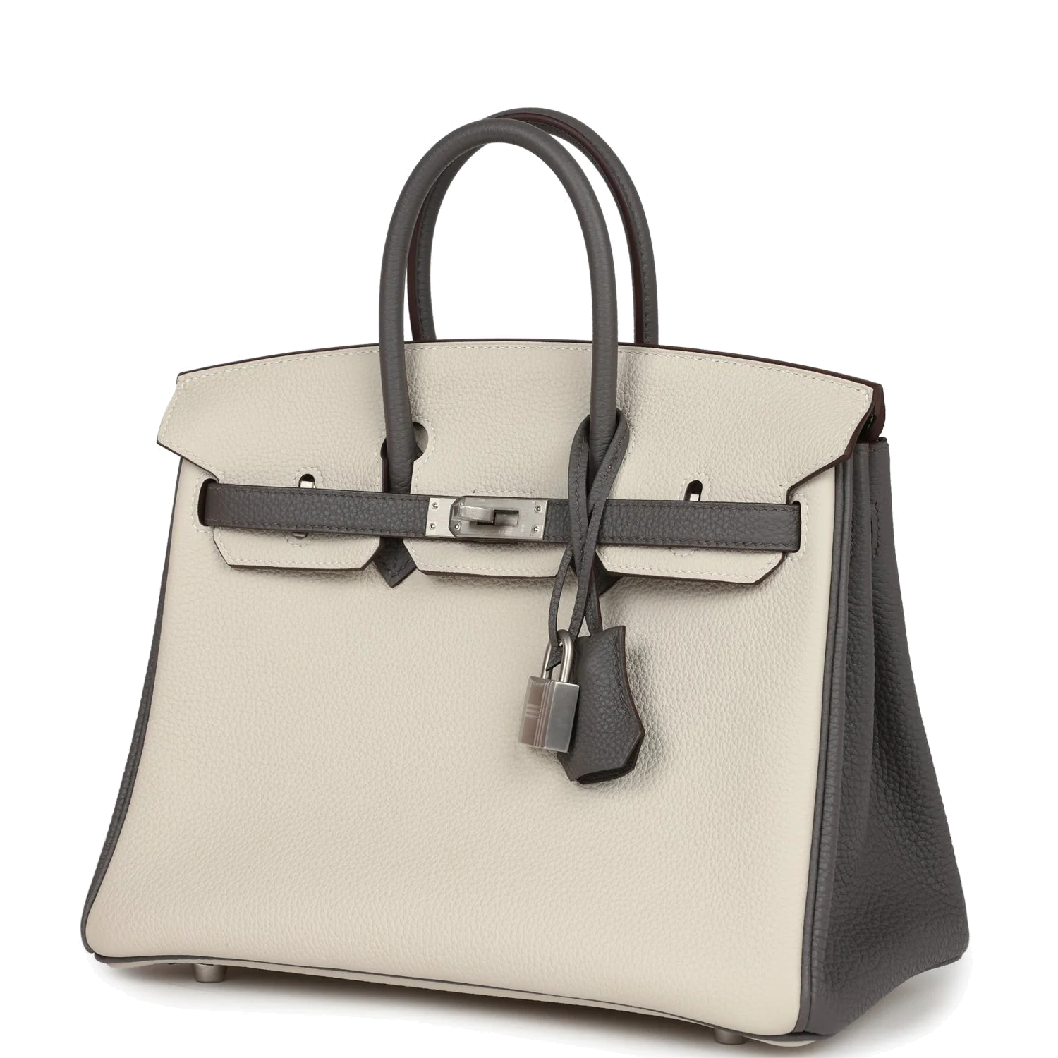 Hermes Special Order (HSS) Birkin 25 Beton and Etain Togo Brushed Palladium Hardware Бетон — фото 6