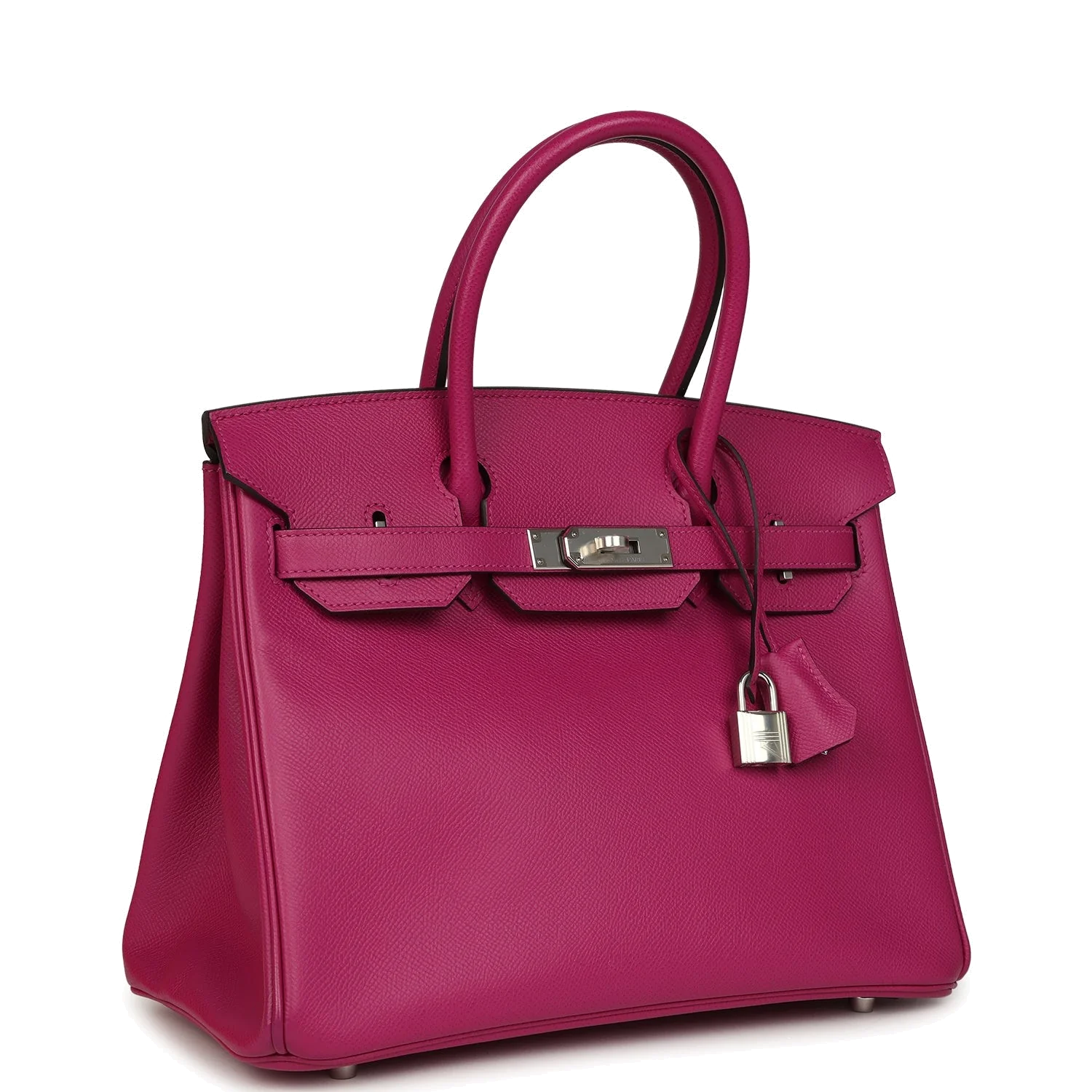 Hermes Birkin 30 Rose Poupre Epsom Palladium Hardware Розовый пурпурный — фото 3