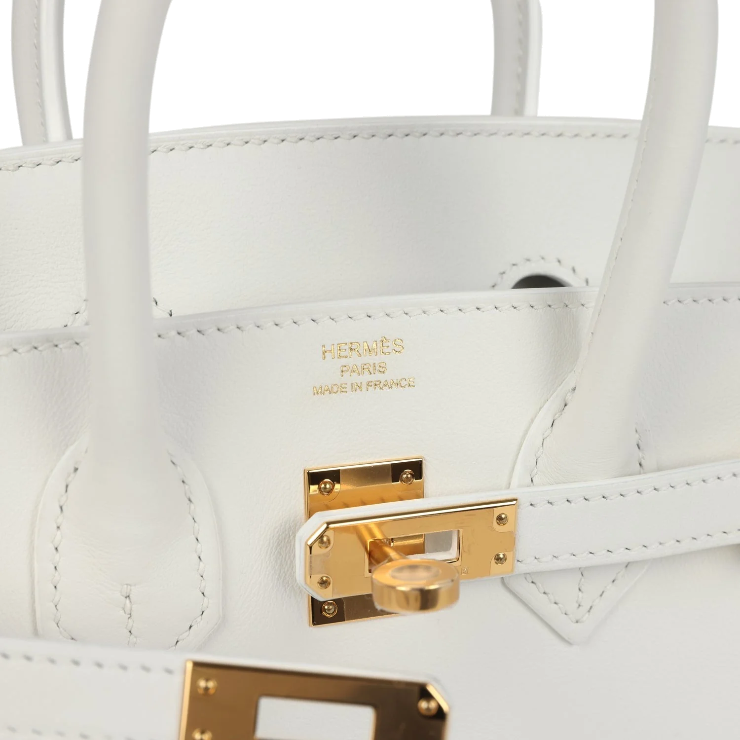 Hermes Birkin 25 New White Swift Gold Hardware Белый Swift — фото 8
