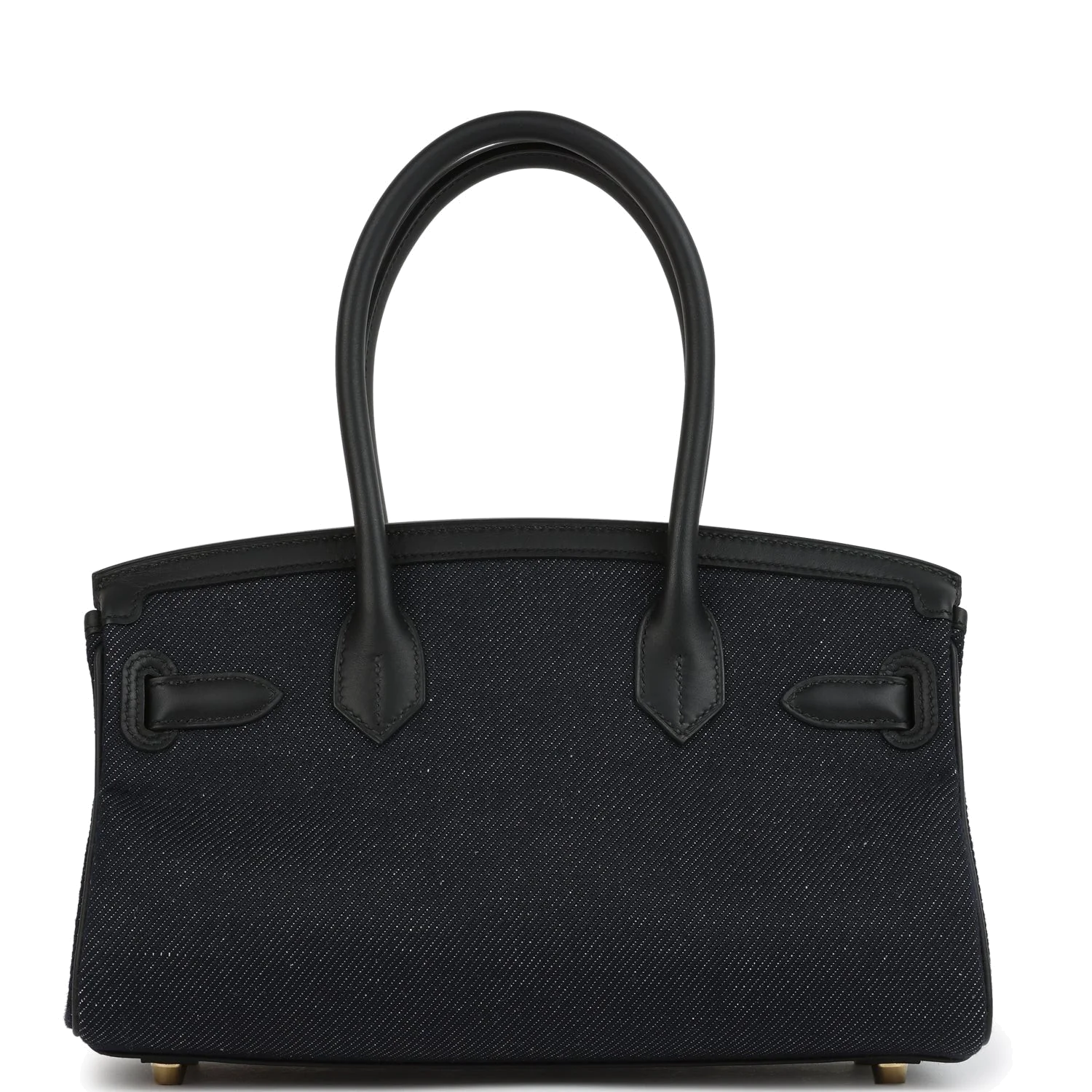 Hermes Shoulder Birkin Light 29 Black Swift and Bleu Indigo Denim Gold Hardware — фото 5