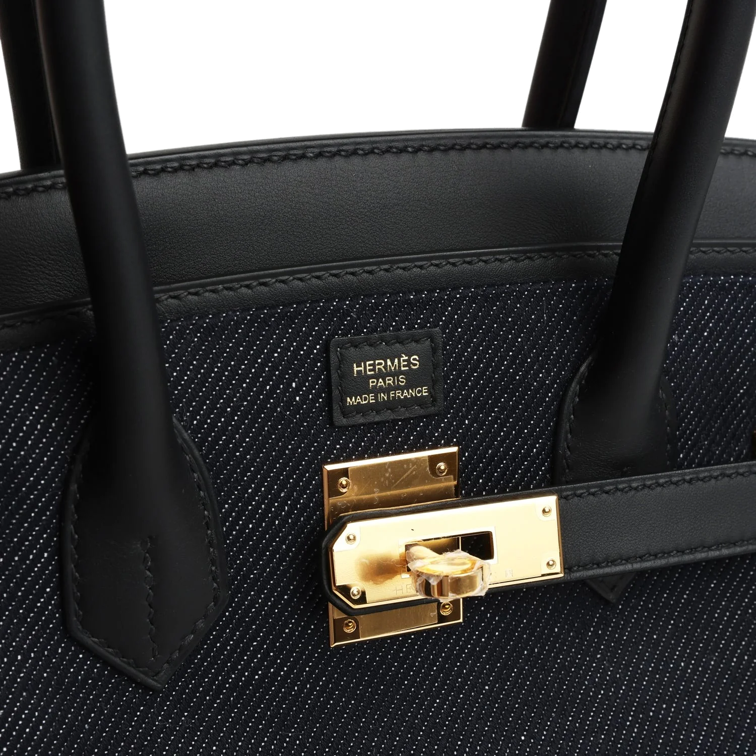 Hermes Shoulder Birkin Light 29 Black Swift and Bleu Indigo Denim Gold Hardware — фото 8