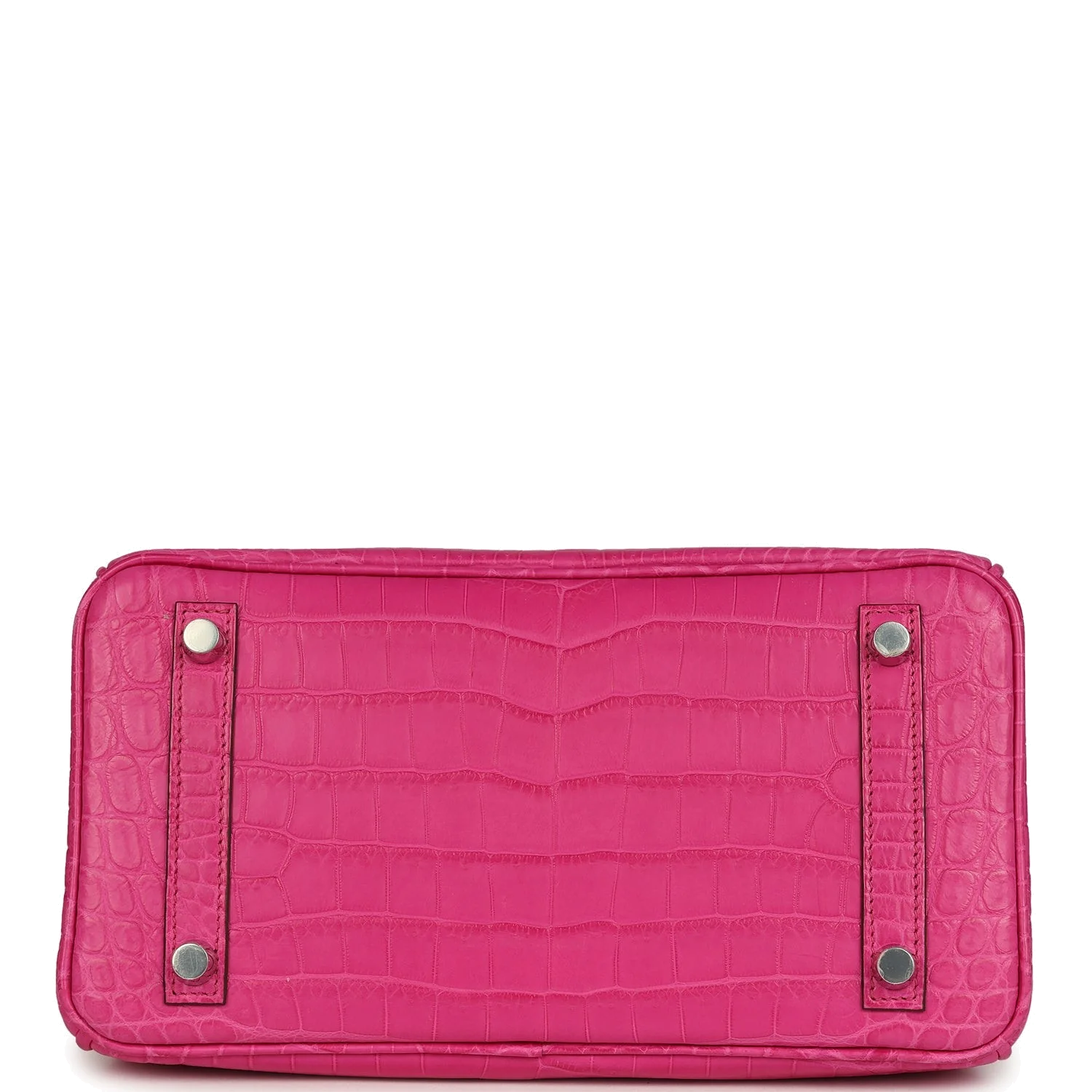 Hermes Birkin 25 Rose Shocking Matte Niloticus Crocodile Palladium Hardware Розовый шокирующий — фото 7