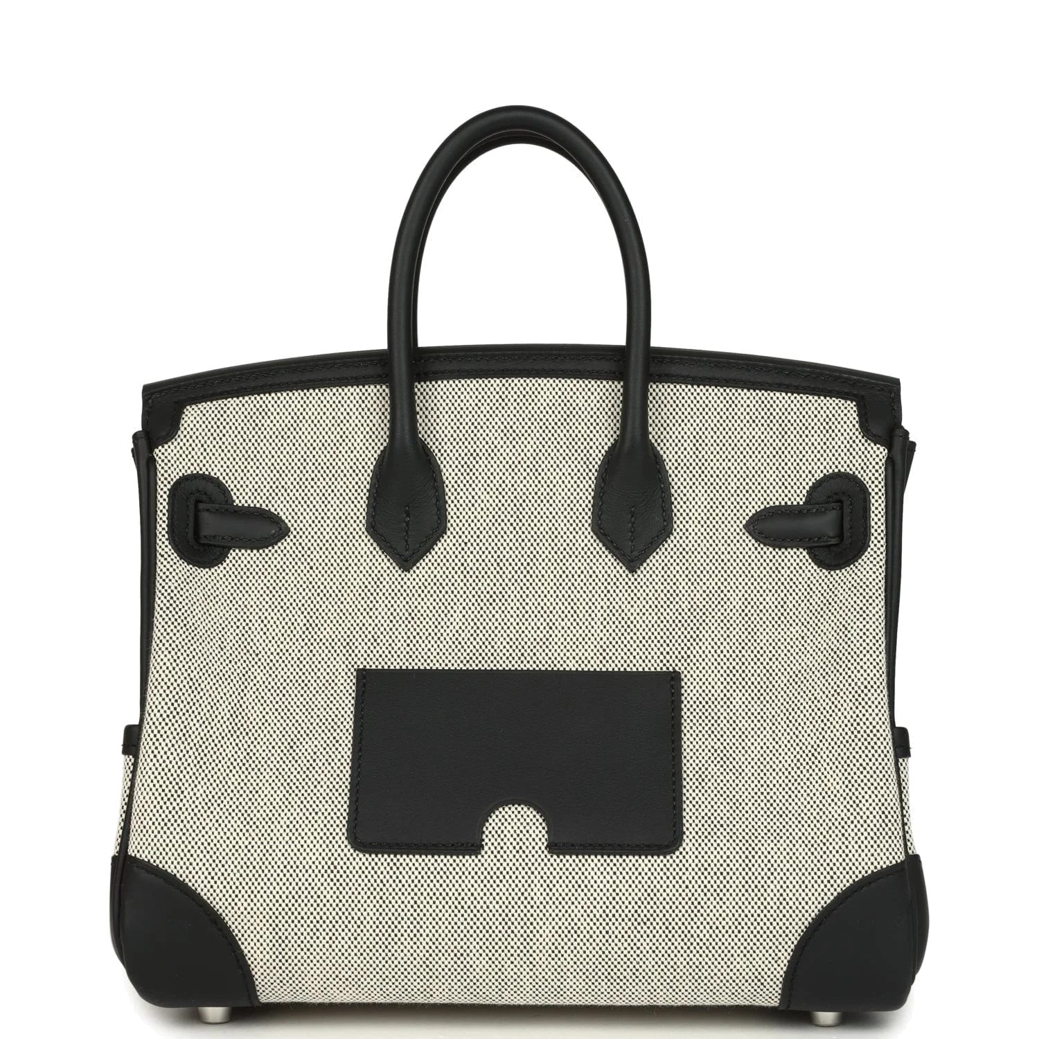 Hermes Birkin 25 Cargo Ecru-Black Toile H Canvas and Black Swift Palladium Hardware Карго экрю — фото 5