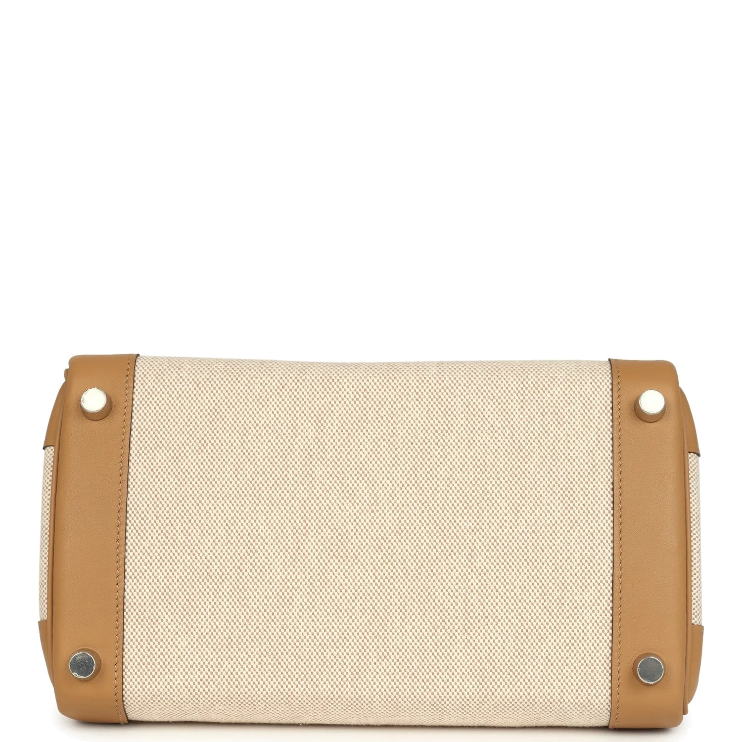 Hermes Birkin 25 Ecru and Beige Toile H Canvas and Biscuit Swift Palladium Hardware Экрю — фото 7