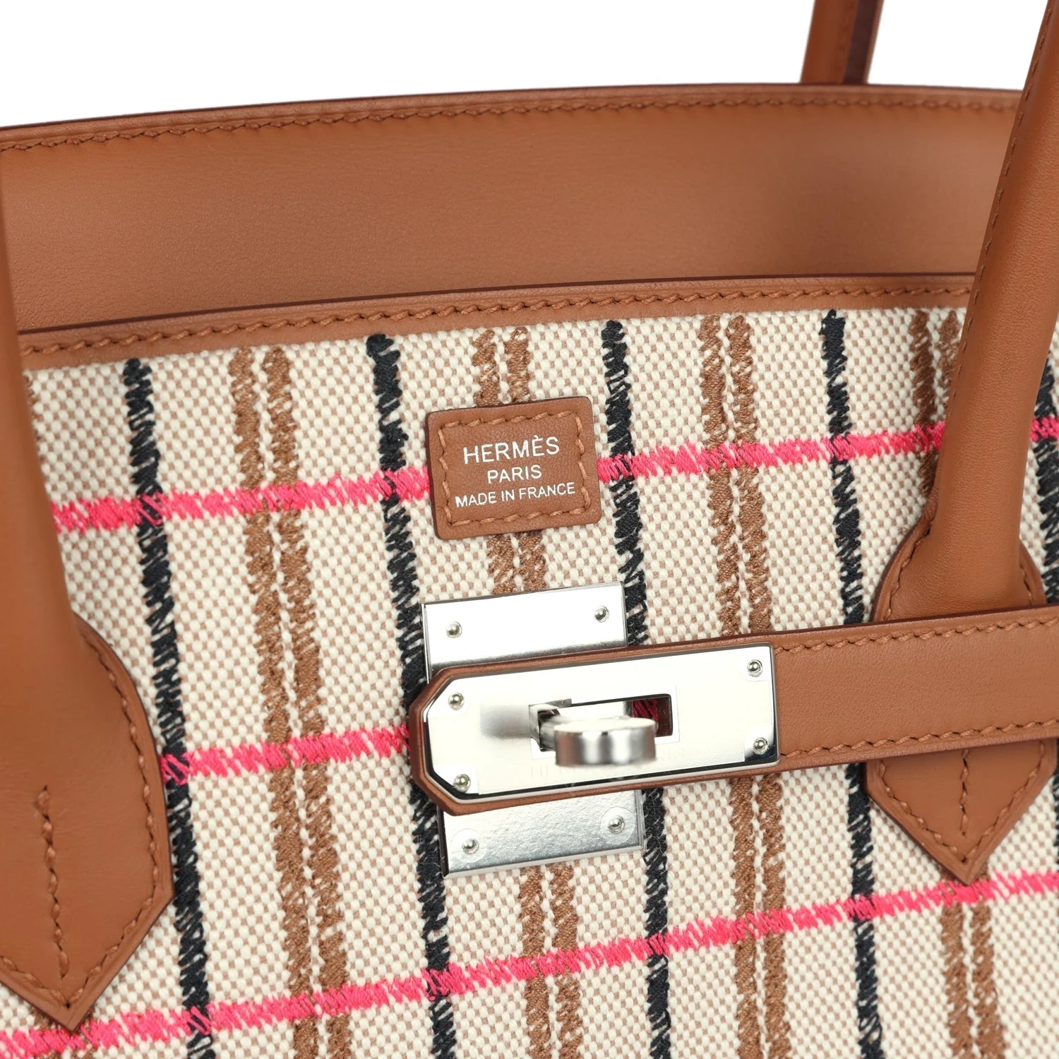 Hermes Shoulder Birkin Light 39 Multicolor Toile and Gold Swift Palladium Hardware — фото 8