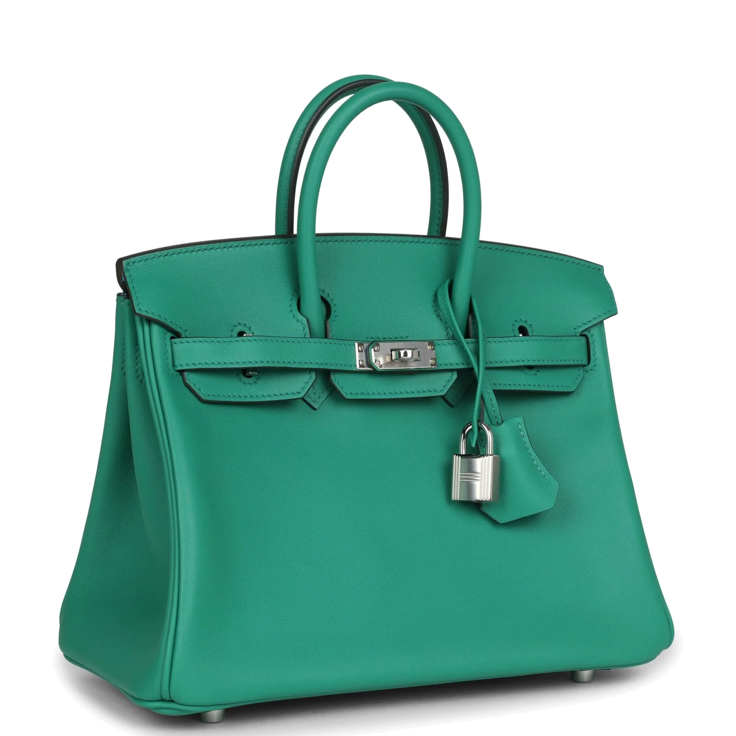 Hermes Birkin 25 Vert Vertigo Verso Swift Palladium Hardware Зеленый вертиго — фото 3