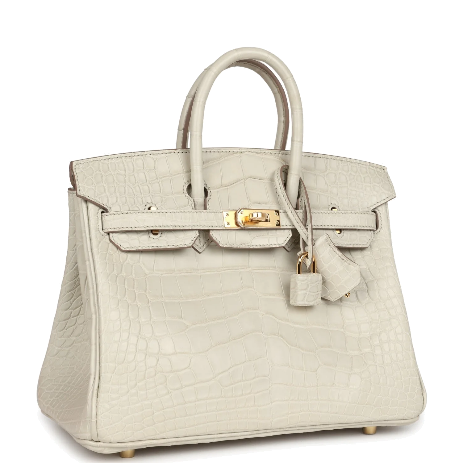 Hermes Birkin 25 Beton Matte Alligator Gold Hardware Бетон матовый — фото 3